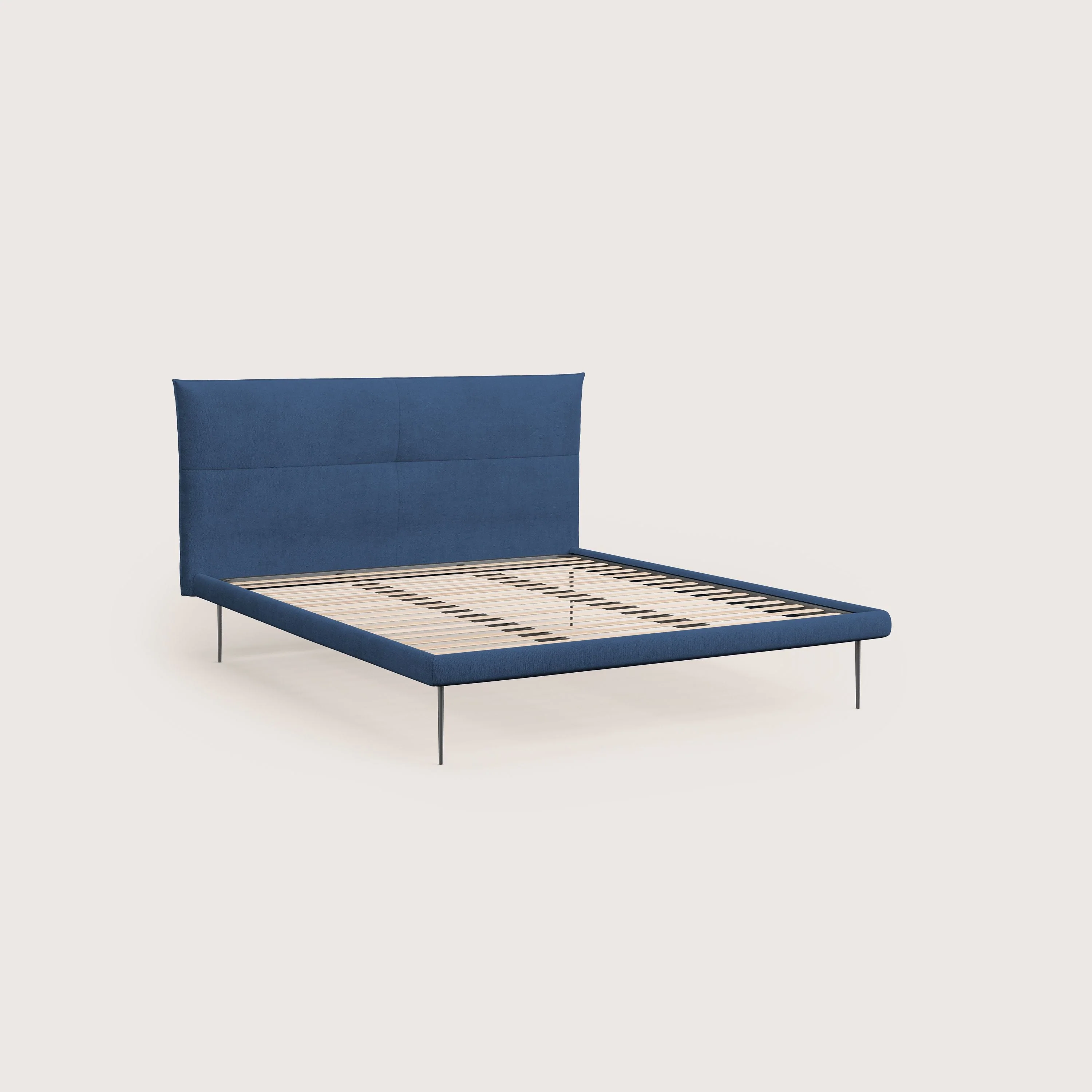 Akiko lit rembourré avec pieds hauts en métal en tissu imperméable T02 bleu - Image 7