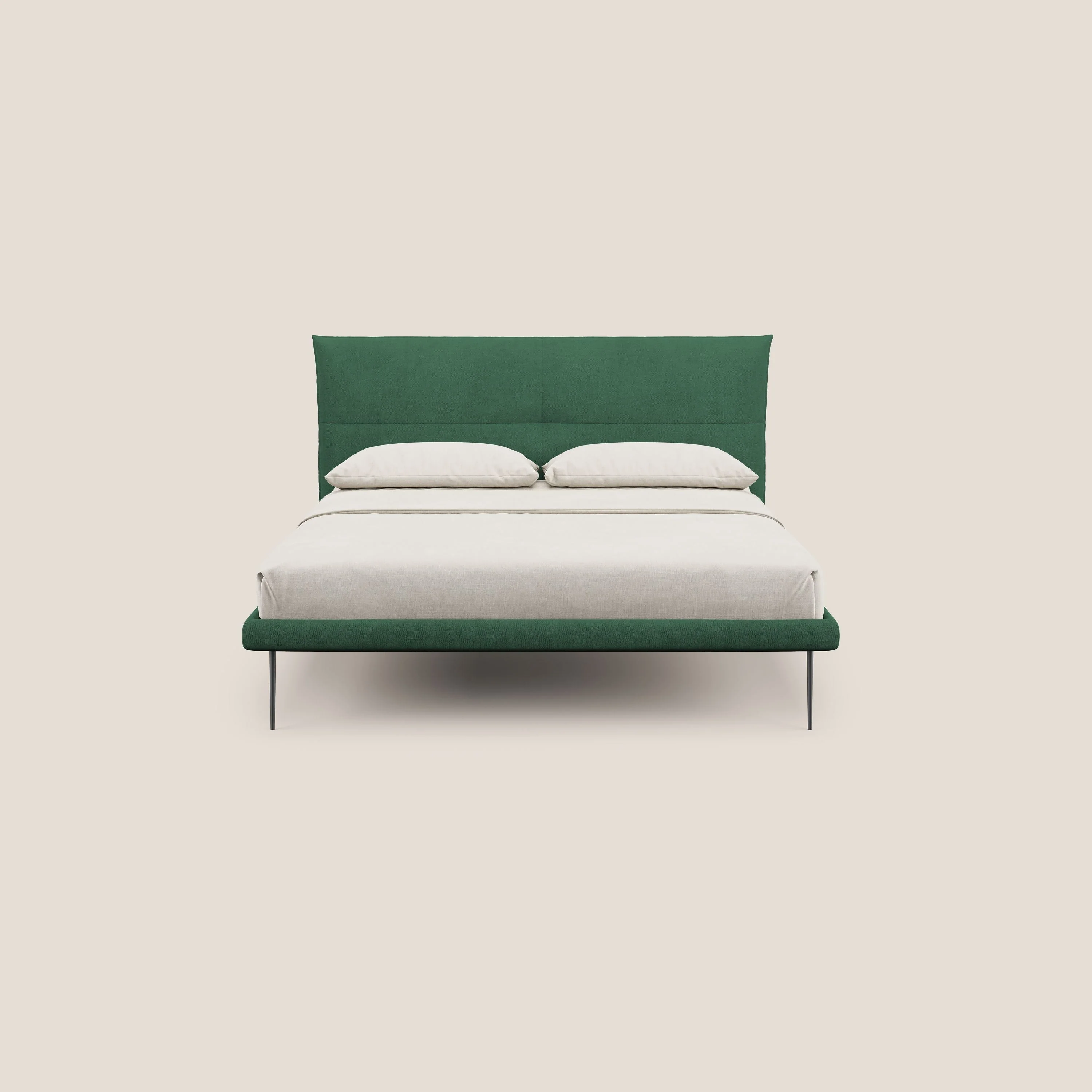 Akiko lit rembourré avec pieds hauts en métal en tissu imperméable T02 vert - Image 2