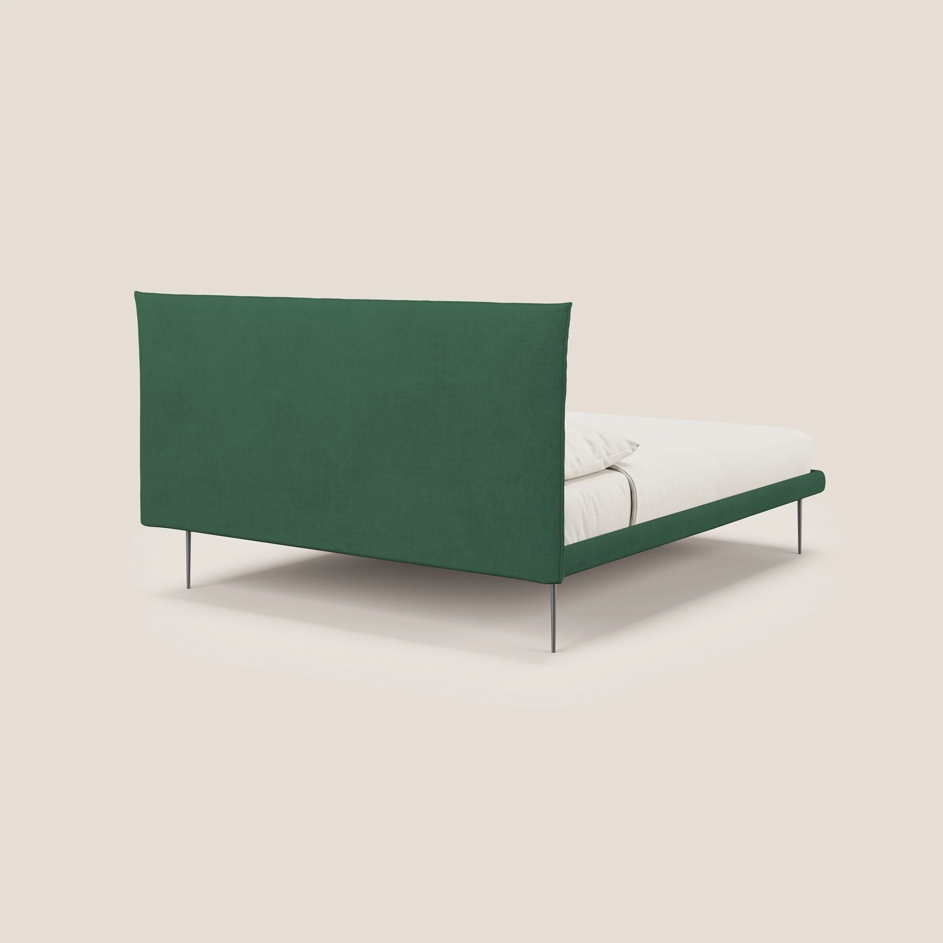 Akiko lit rembourré avec pieds hauts en métal en tissu imperméable T02 vert - Image 4