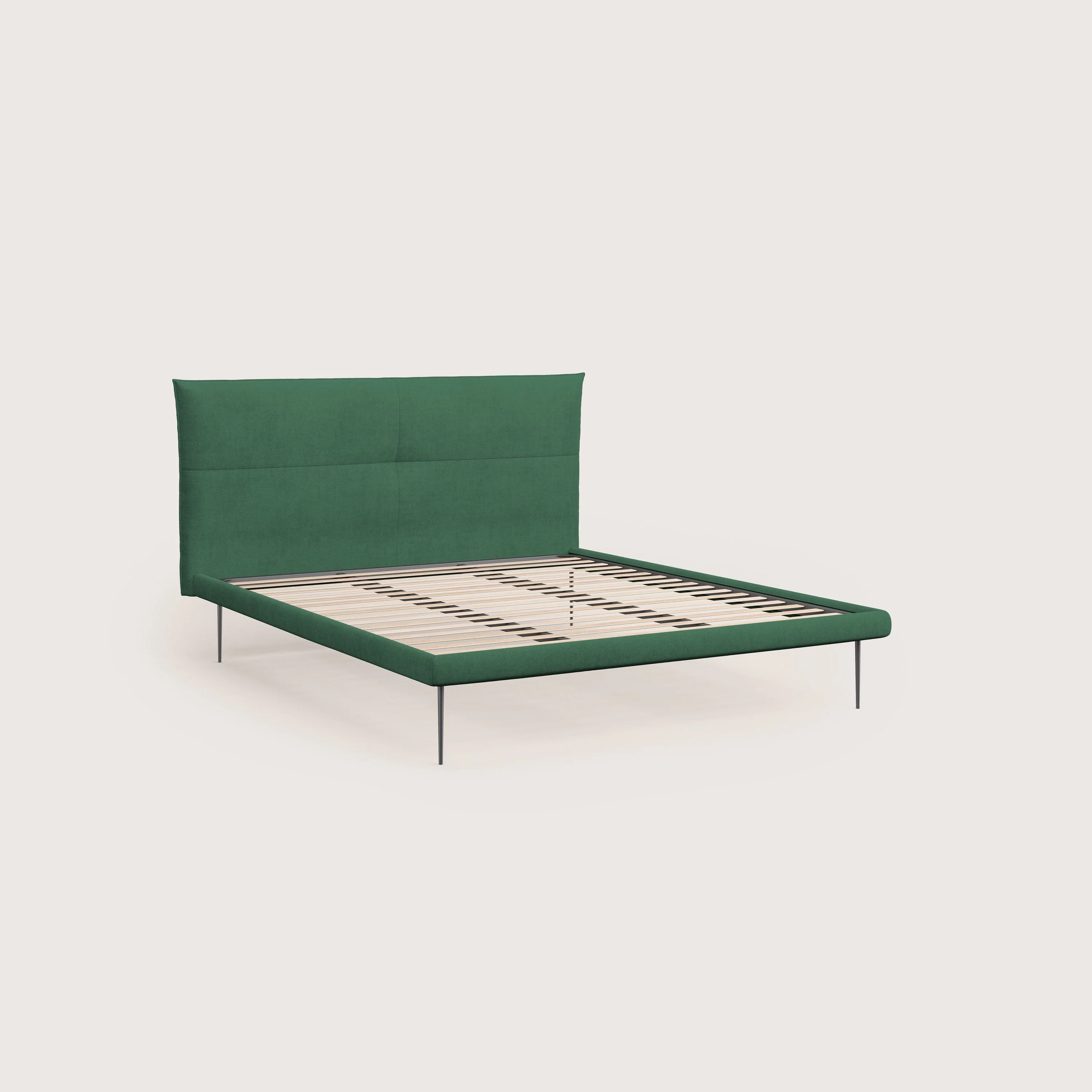 Akiko lit rembourré avec pieds hauts en métal en tissu imperméable T02 vert - Image 7