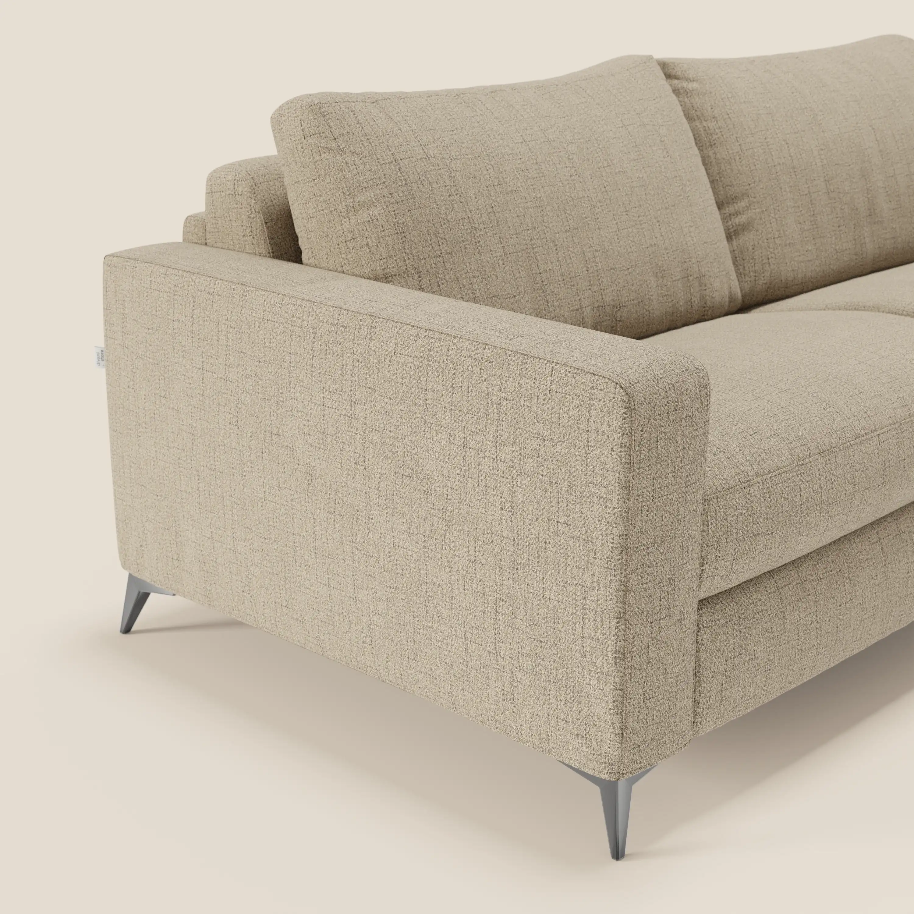 Alaya canapé convertible avec coussins de dossier douillet en tissu imperméable T03 beige - Image 6