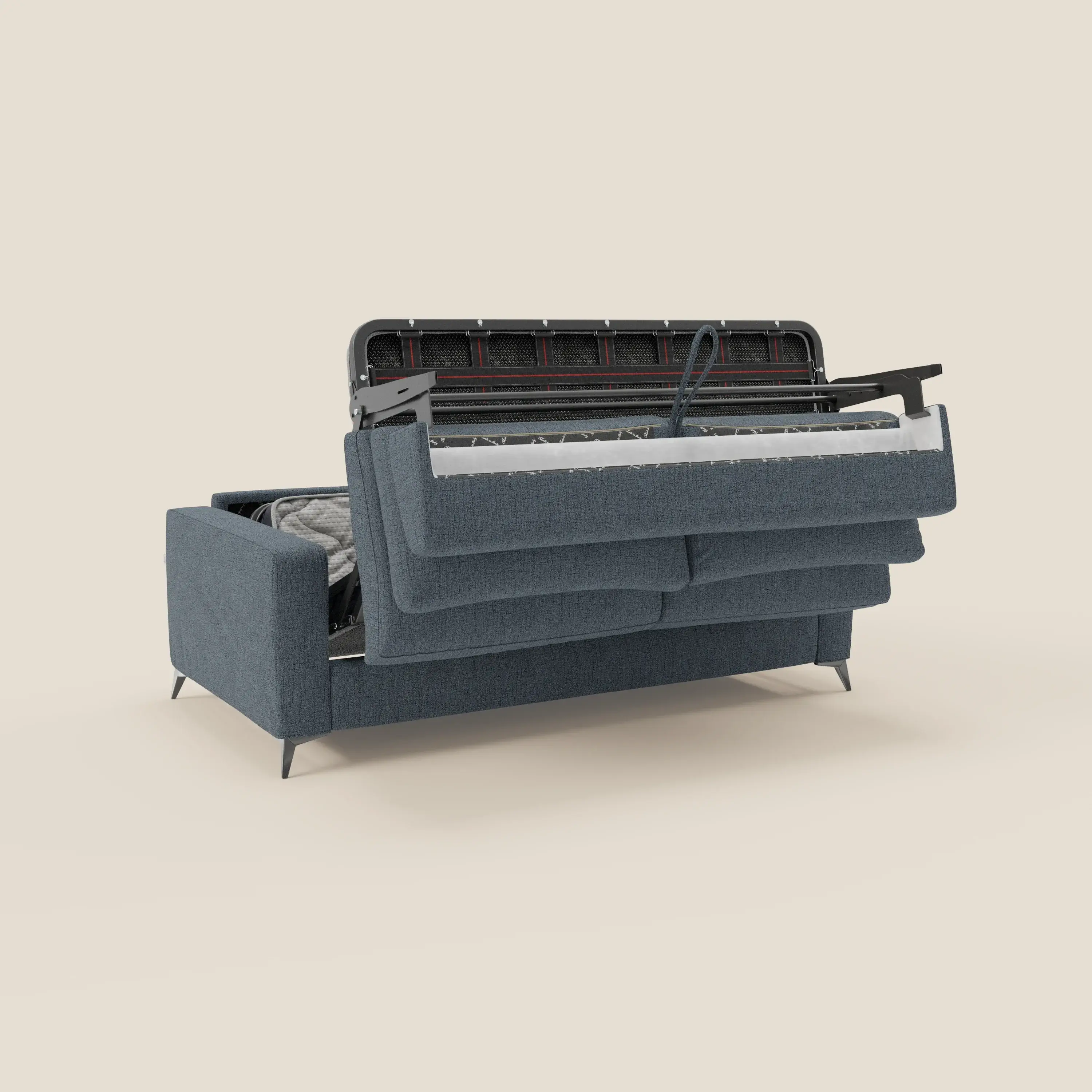 Alaya canapé convertible avec coussins de dossier douillet en tissu imperméable T03 bleu - Image 10