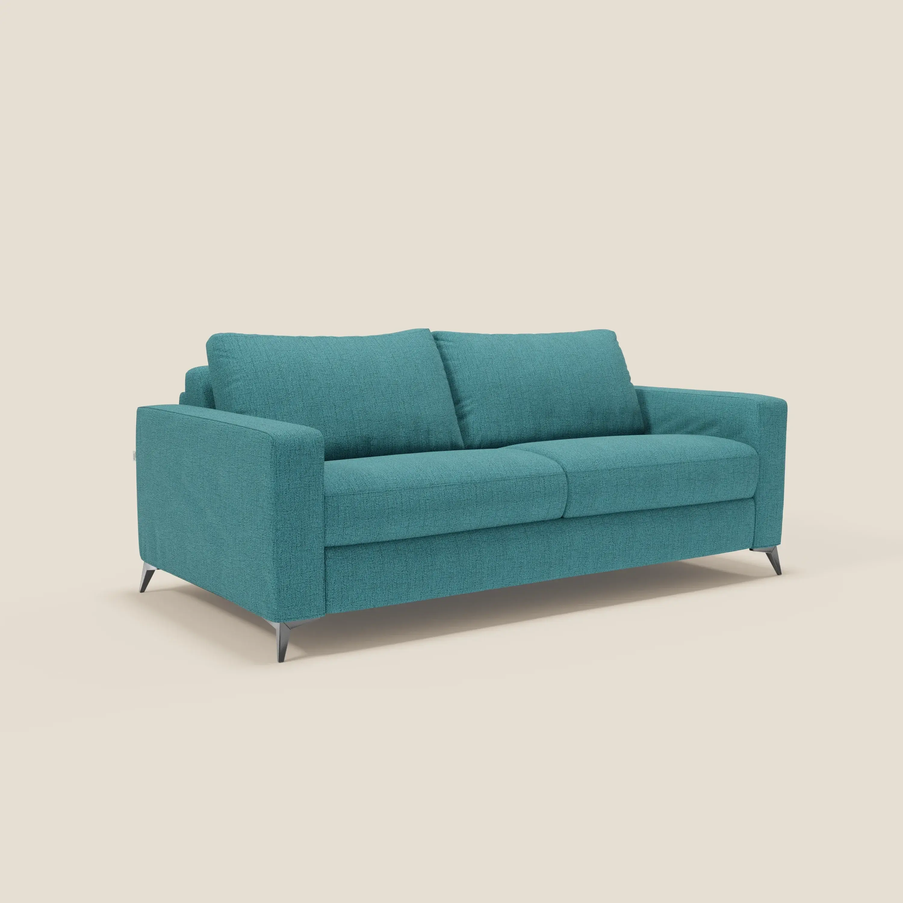 Alaya canapé convertible avec coussins de dossier douillet en tissu imperméable T03 bleu ciel - Image 3