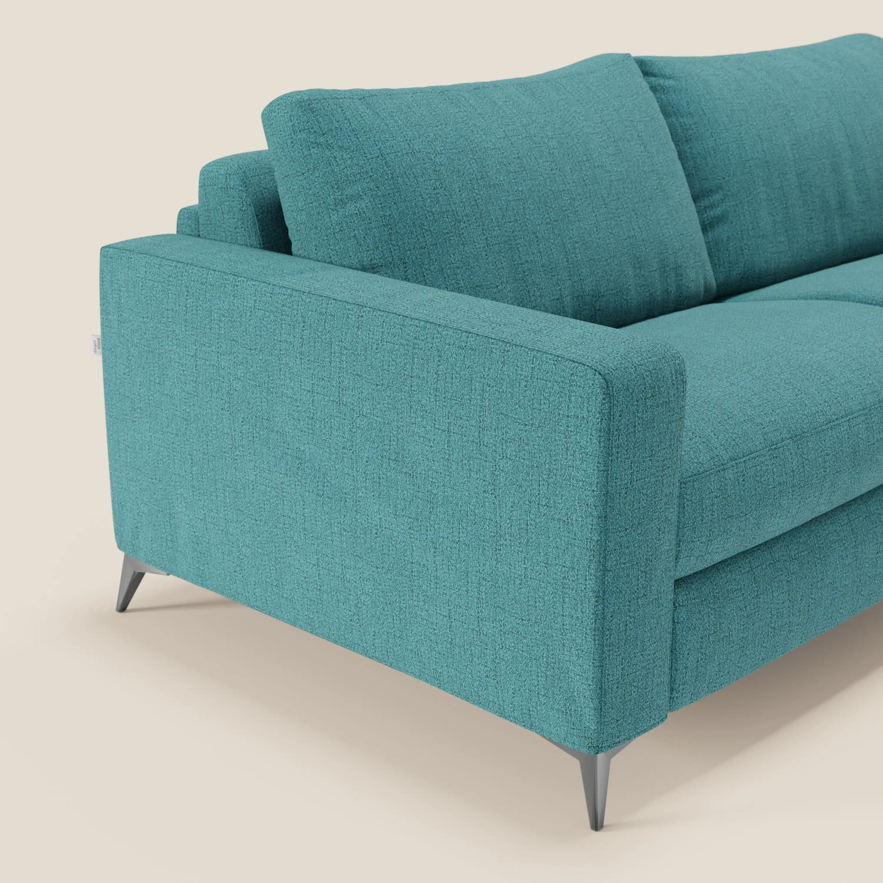 Alaya canapé convertible avec coussins de dossier douillet en tissu imperméable T03 bleu ciel - Image 6