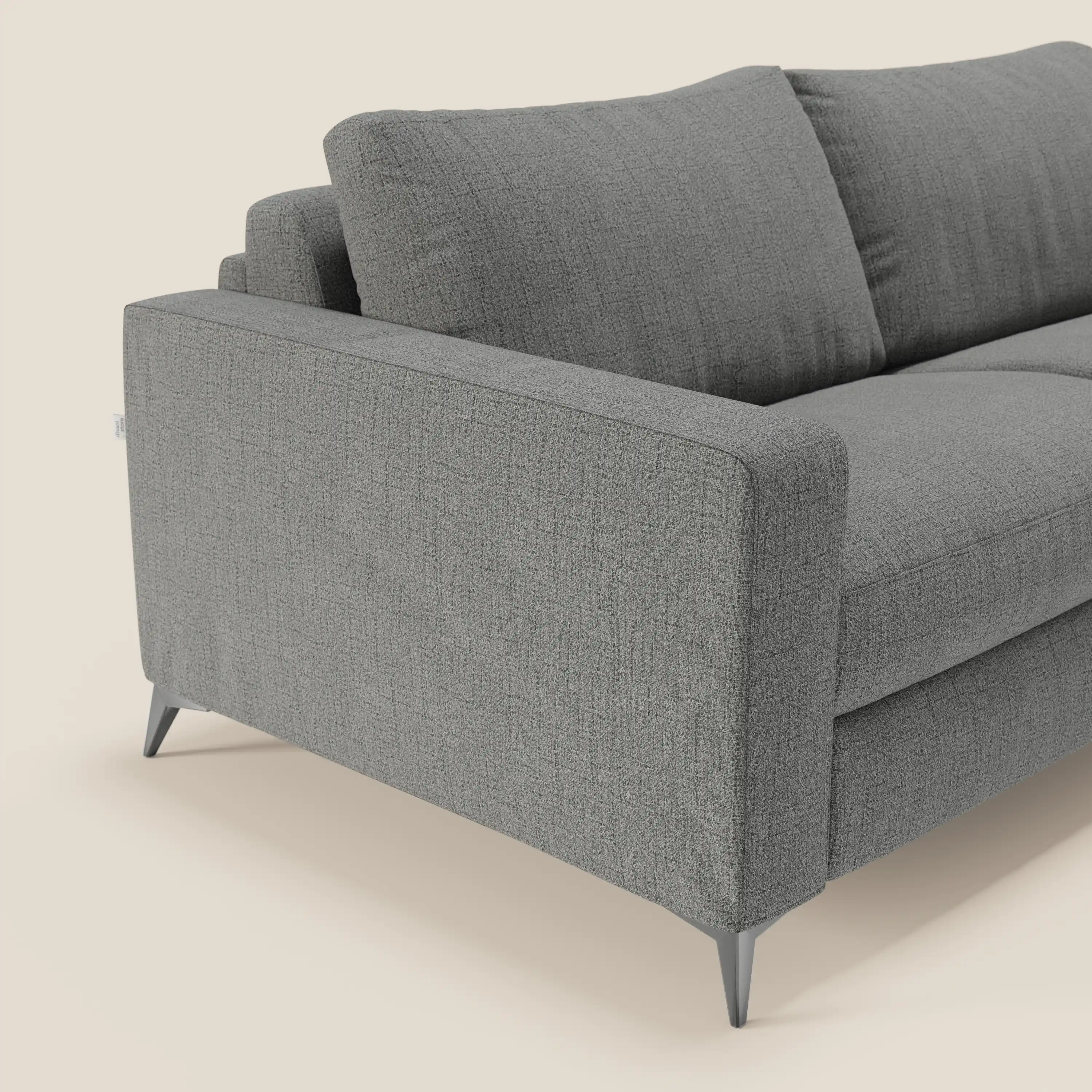 Alaya canapé convertible avec coussins de dossier douillet en tissu imperméable T03 gris - Image 6