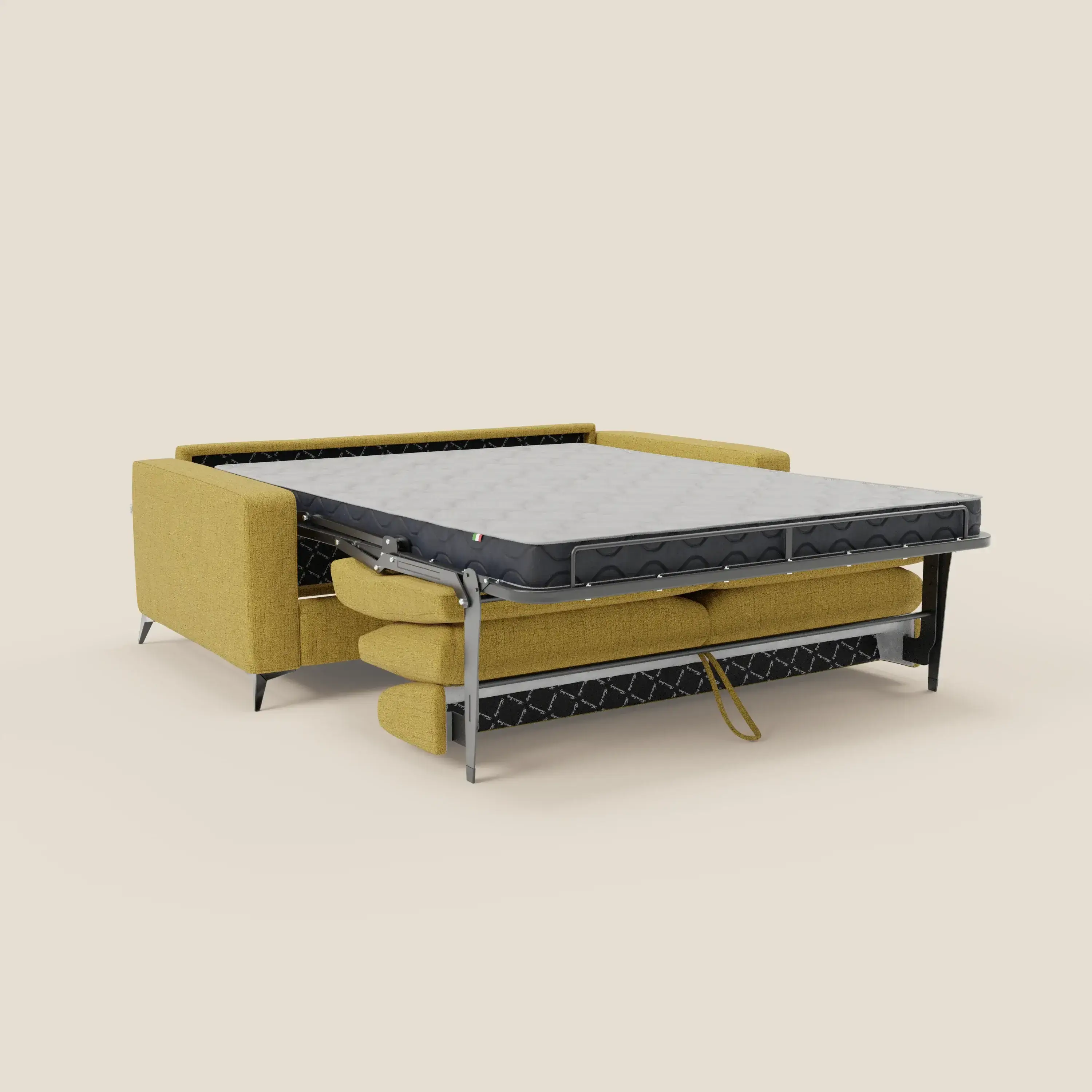 Alaya canapé convertible avec coussins de dossier douillet en tissu imperméable T03 jaune - Image 11