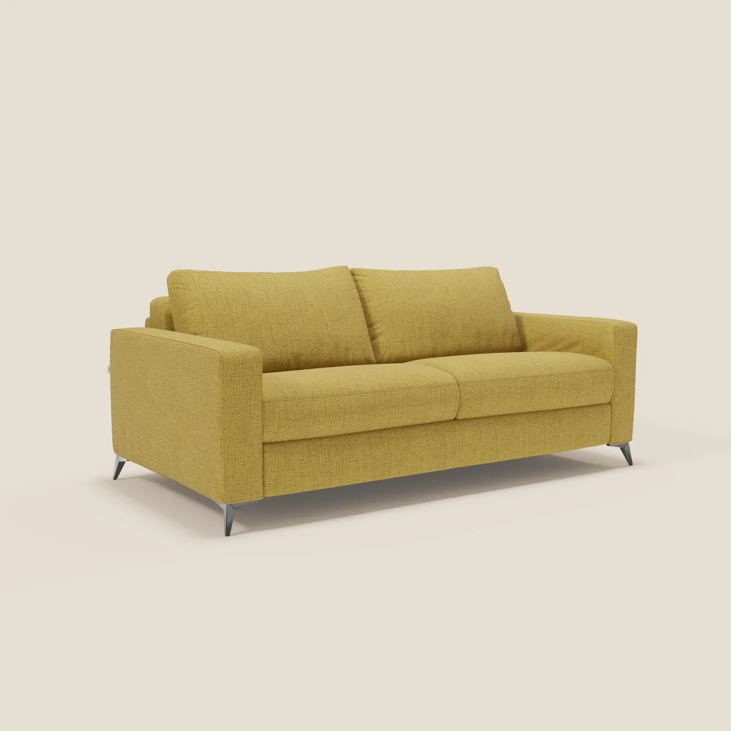 Alaya canapé convertible avec coussins de dossier douillet en tissu imperméable T03 jaune - Image 3