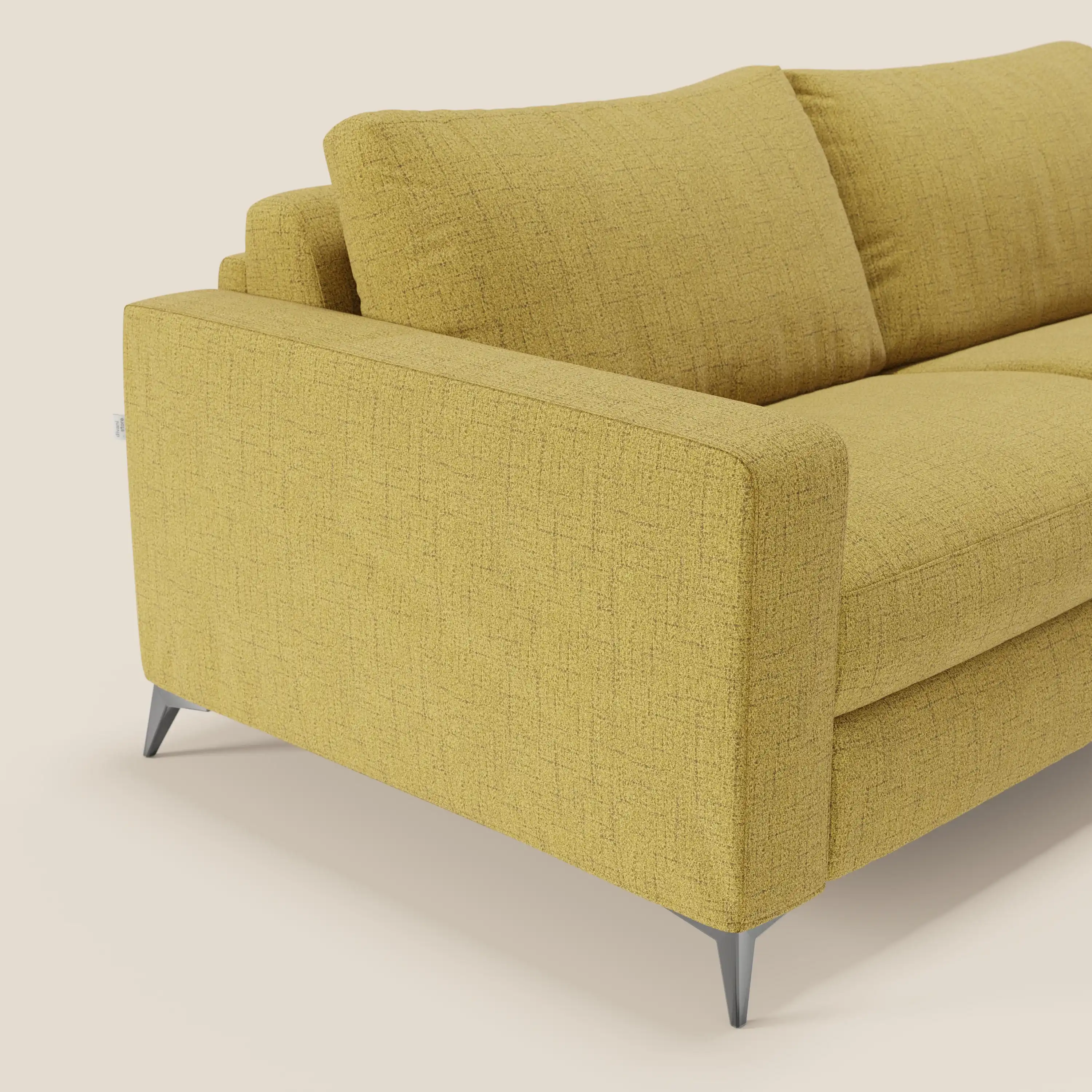 Alaya canapé convertible avec coussins de dossier douillet en tissu imperméable T03 jaune - Image 6