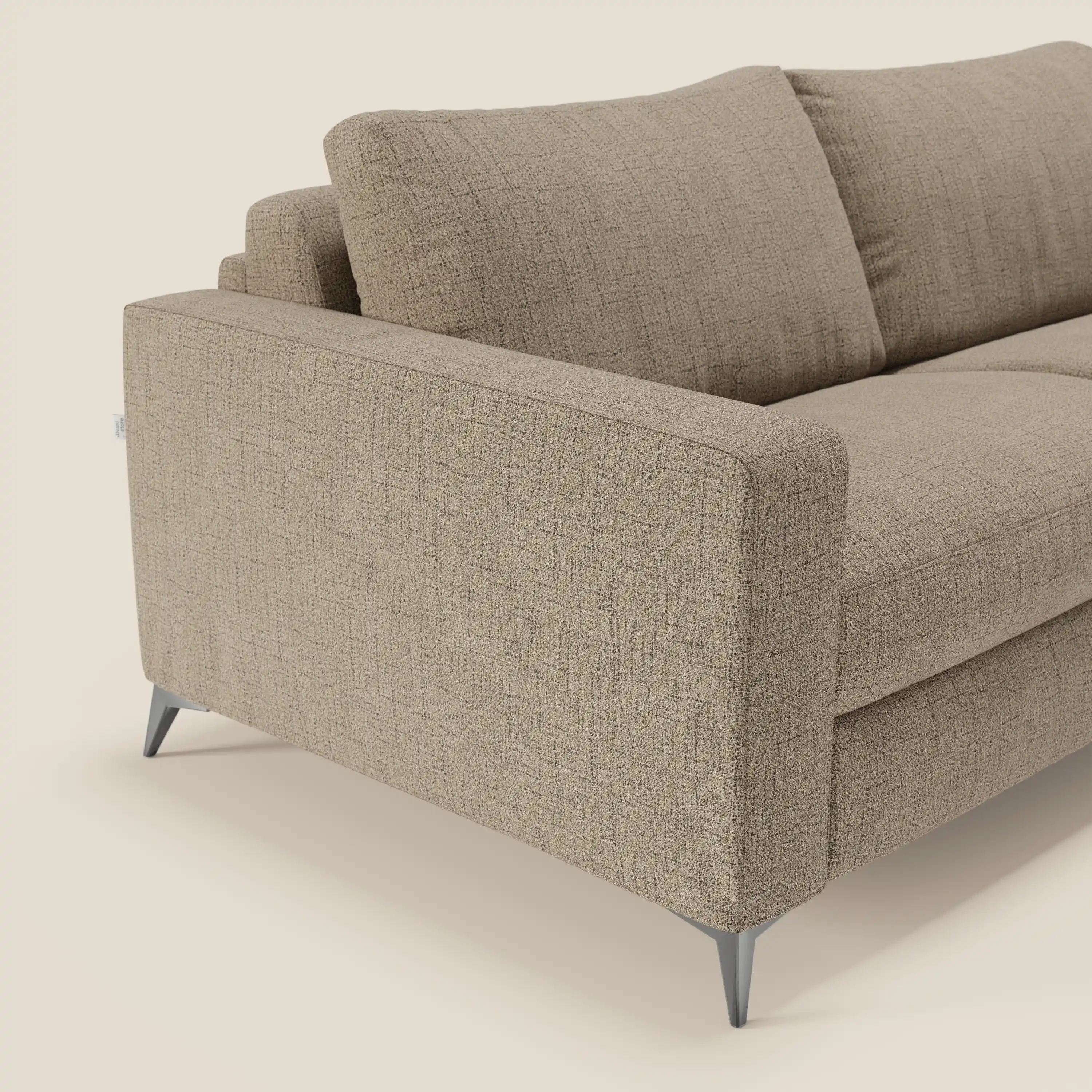 Alaya canapé convertible avec coussins de dossier douillet en tissu imperméable T03 marron - Image 6