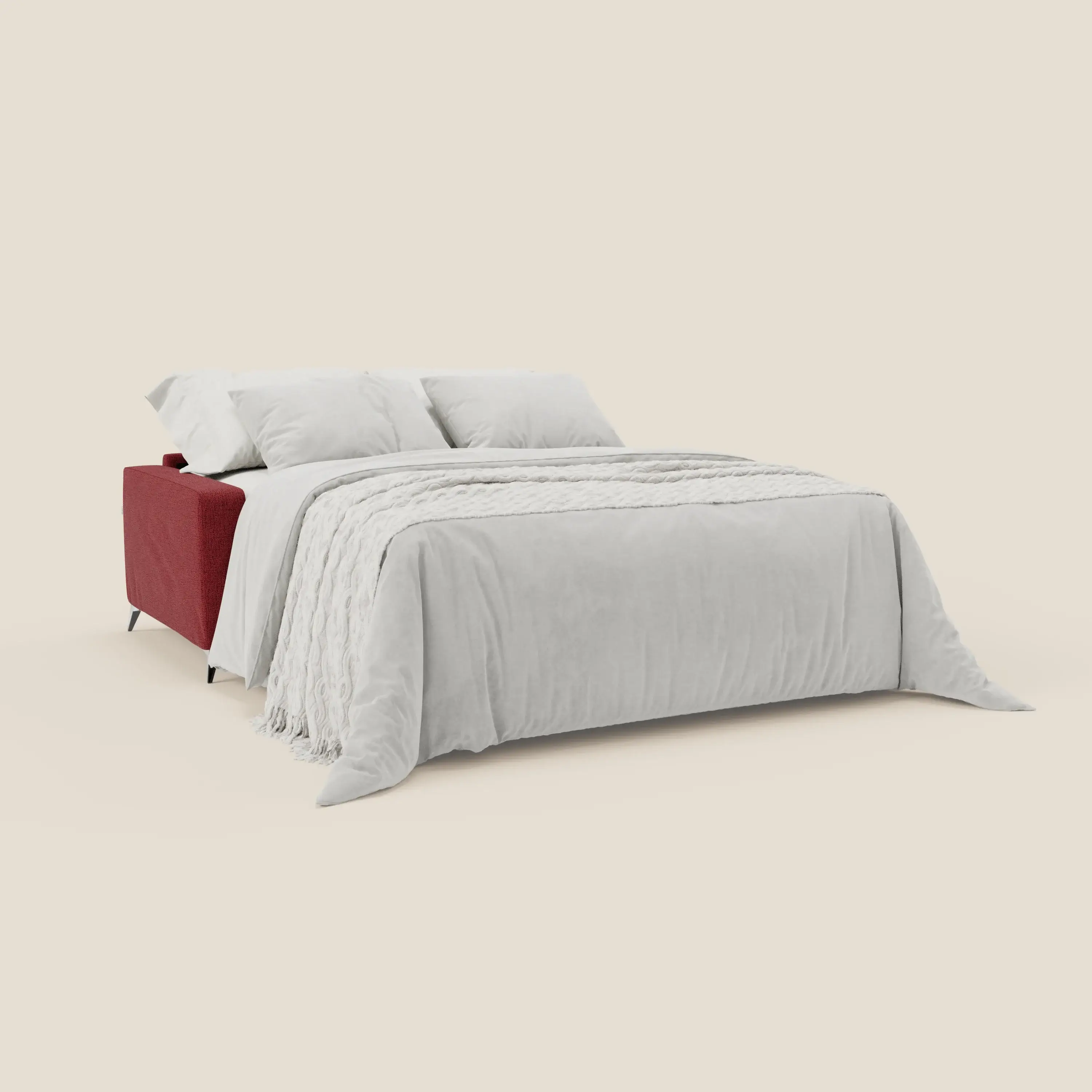  Alaya canapé convertible avec coussins de dossier douillet en tissu imperméable T03 rouge - Image 2