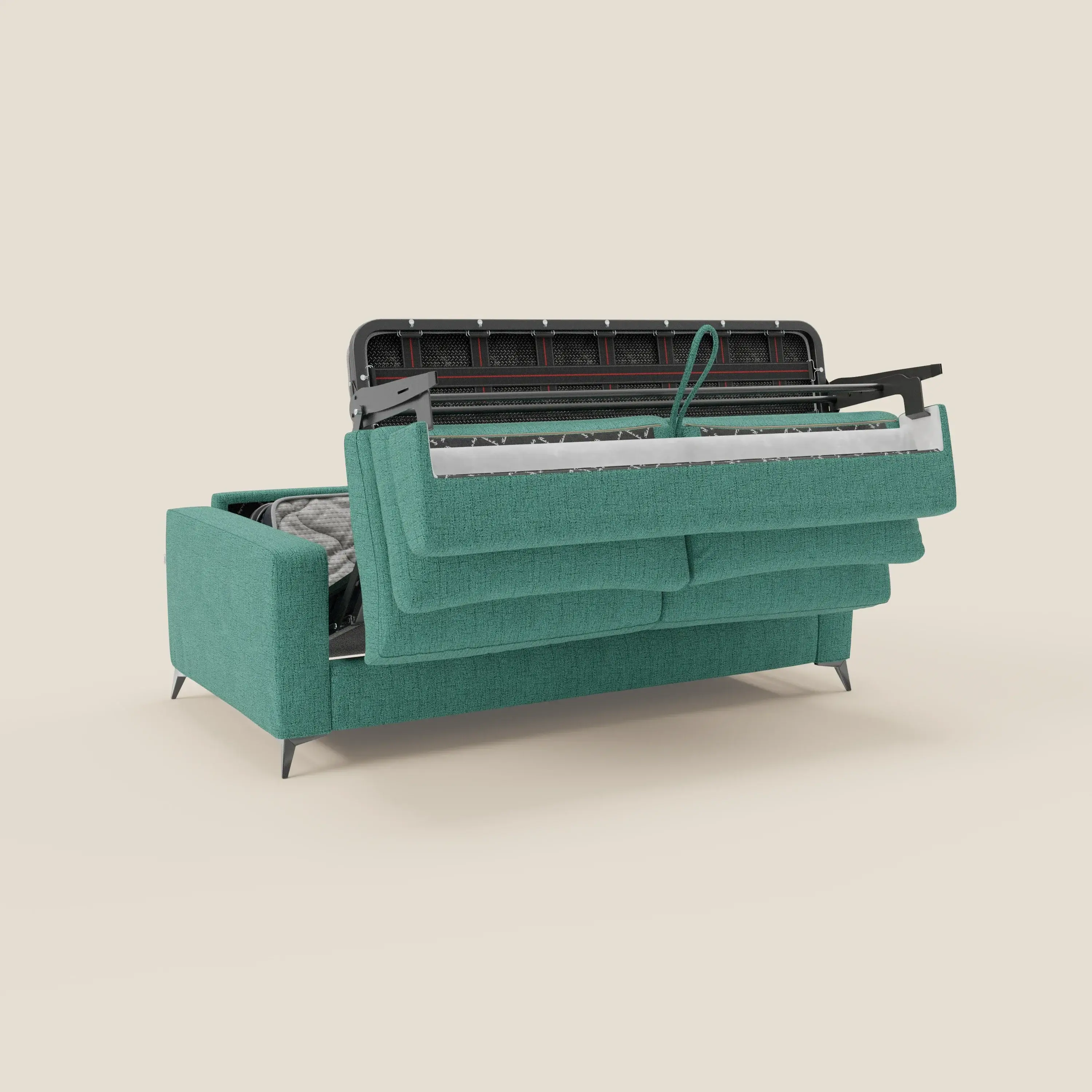 Alaya canapé convertible avec coussins de dossier douillet en tissu imperméable T03 vert aquamarine - Image 10