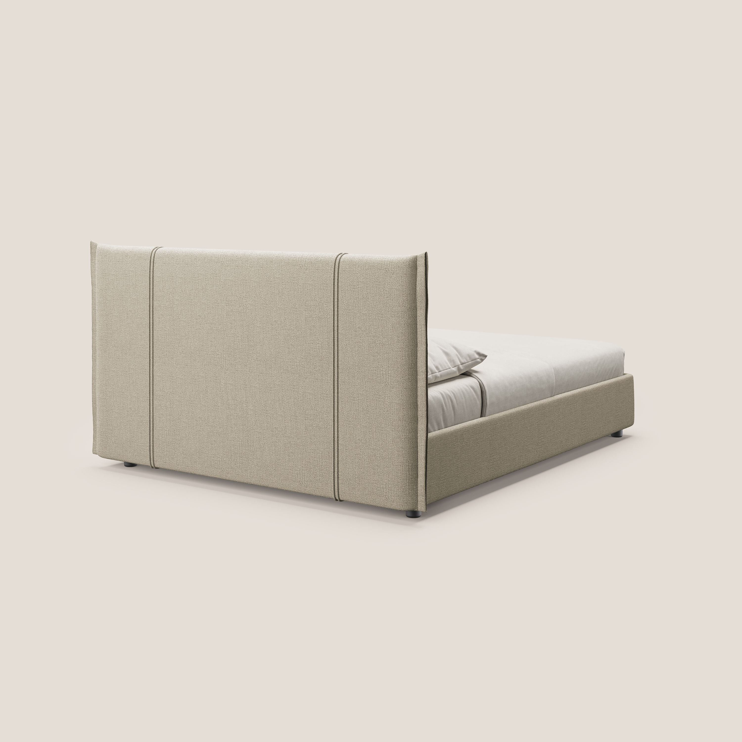 Alicia lit rembourré avec coffre de rangement en tissu imperméable T14 beige - Image 5