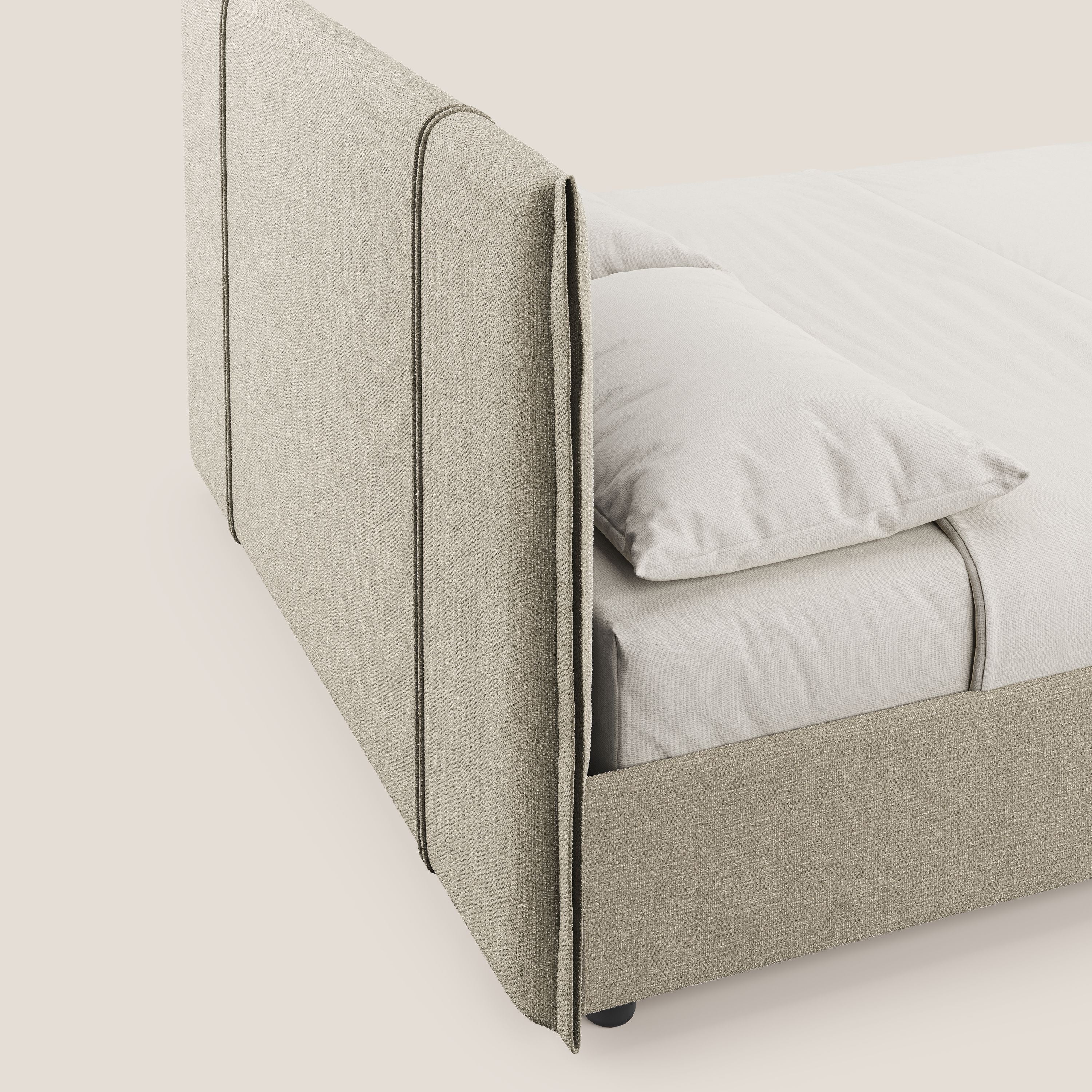 Alicia lit rembourré avec coffre de rangement en tissu imperméable T14 beige - Image 7