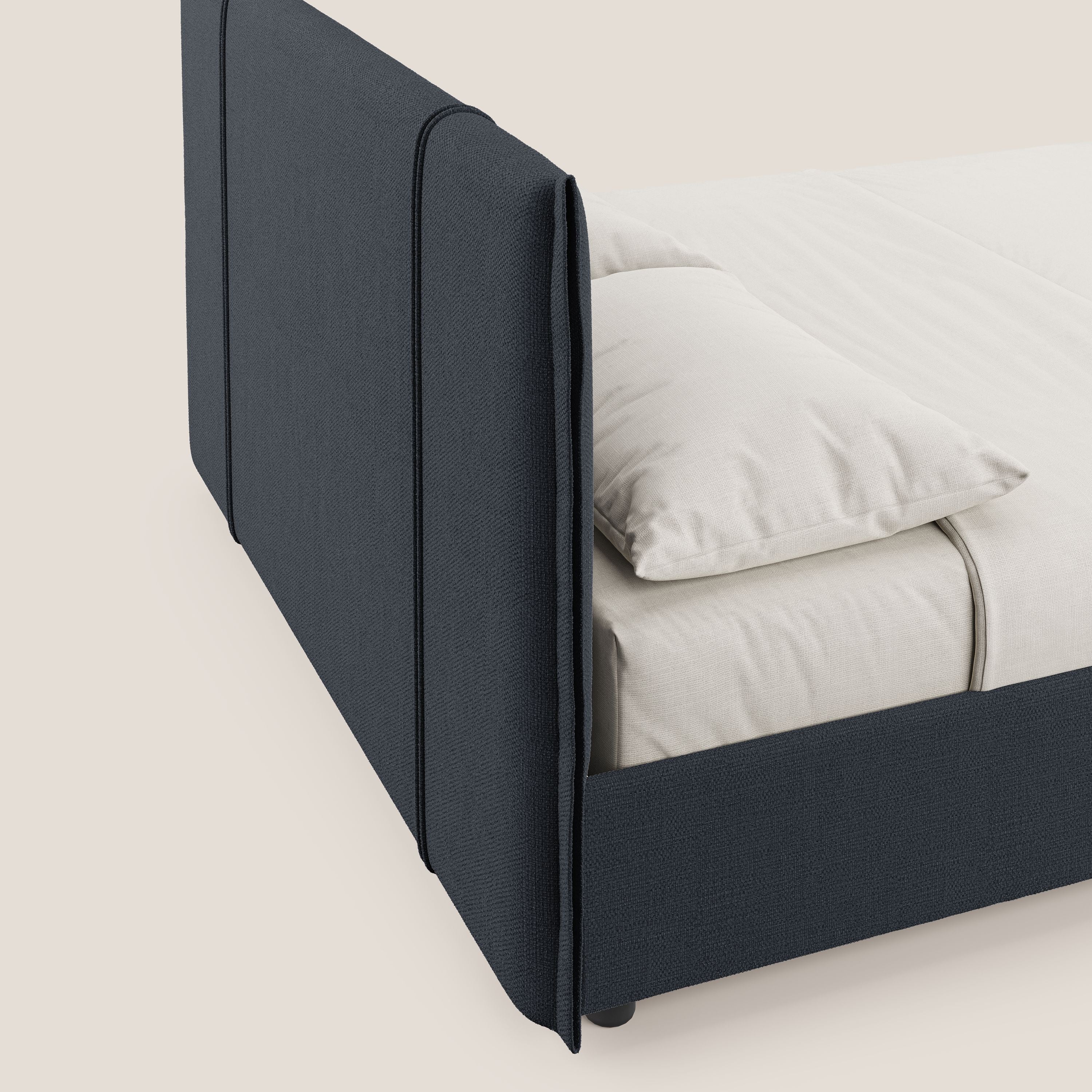Alicia lit rembourré avec coffre de rangement en tissu imperméable T14 bleu - Image 7