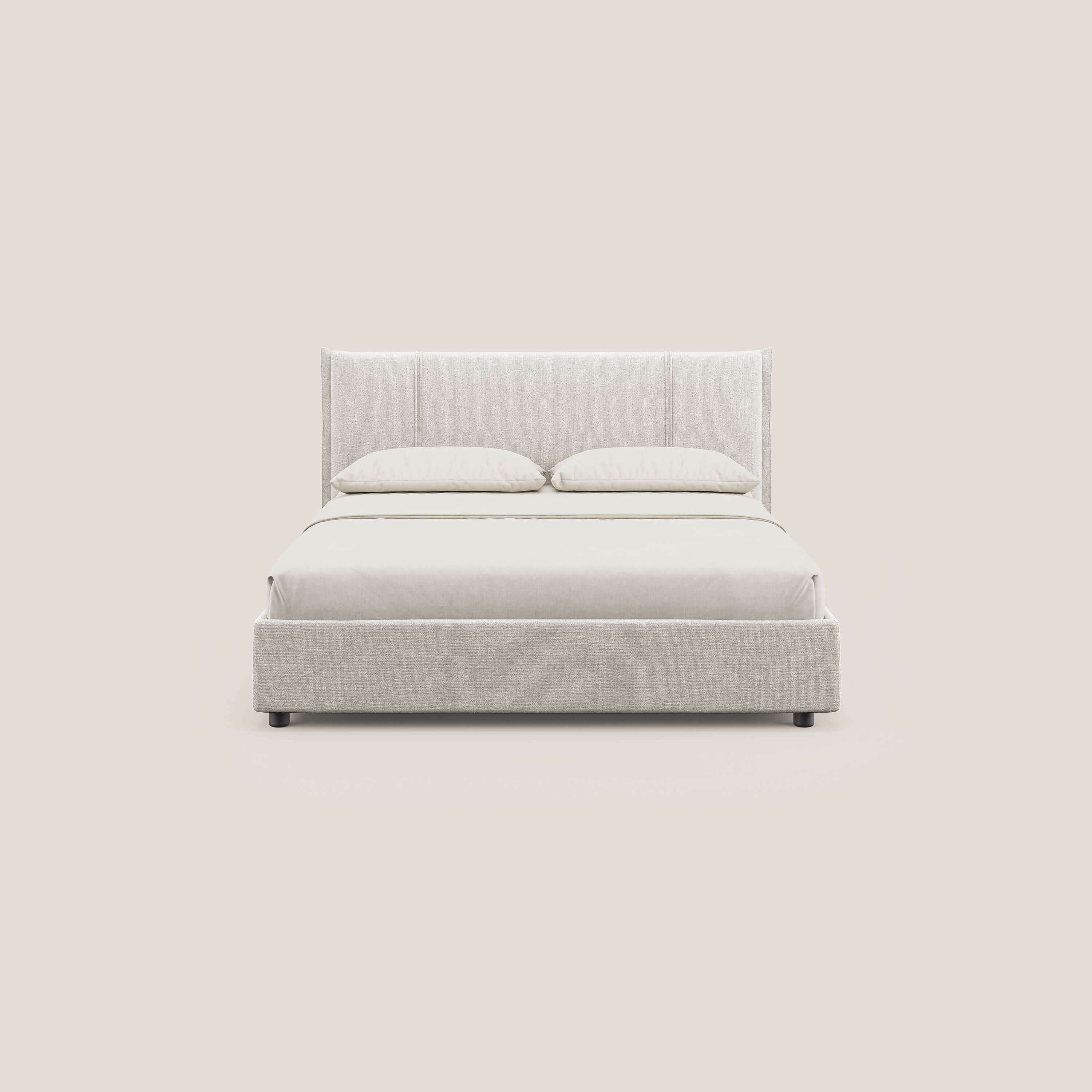 Alicia lit rembourré avec coffre de rangement en tissu imperméable T14 crème - Image 5