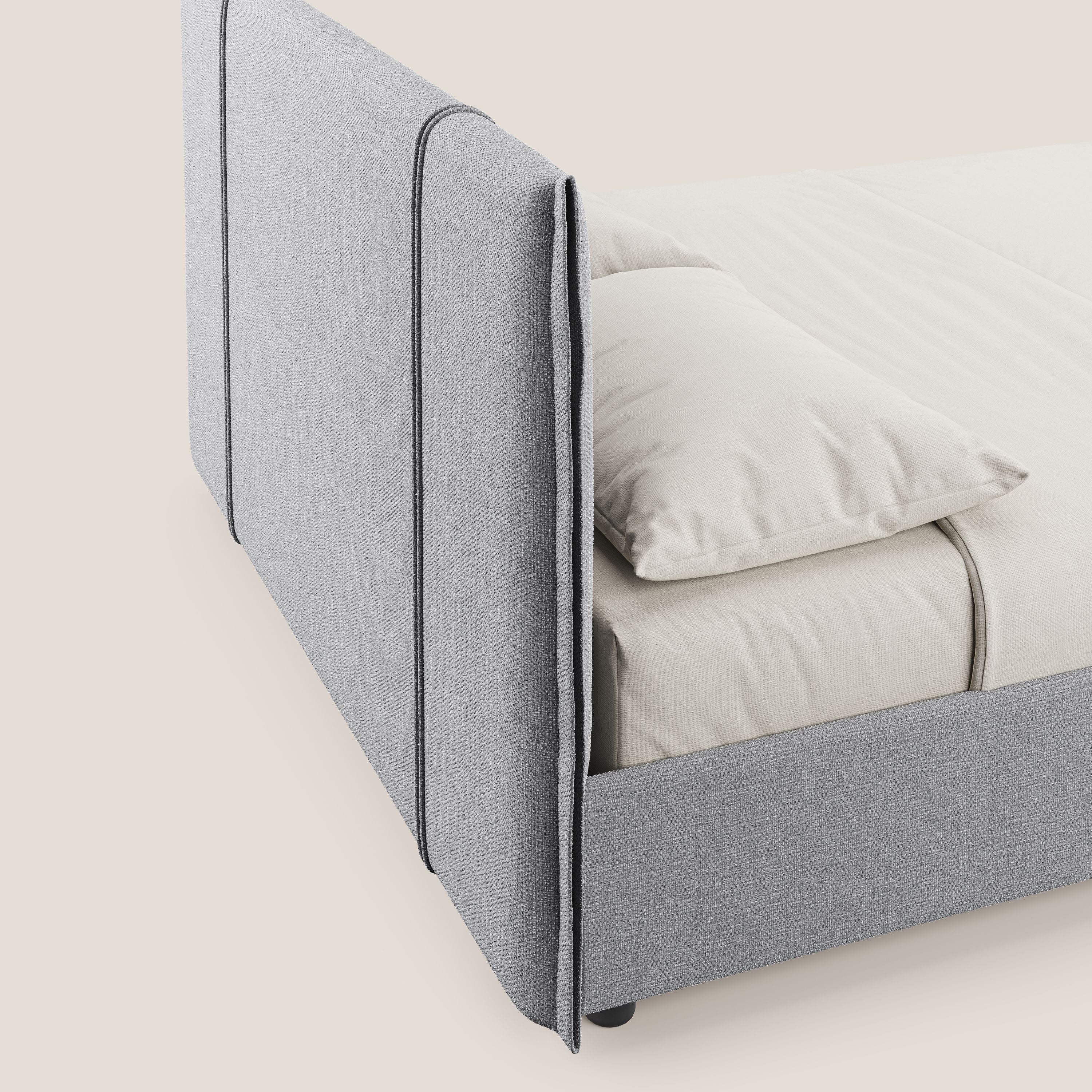 Alicia lit rembourré avec coffre de rangement en tissu imperméable T14 gris clair - Image 7