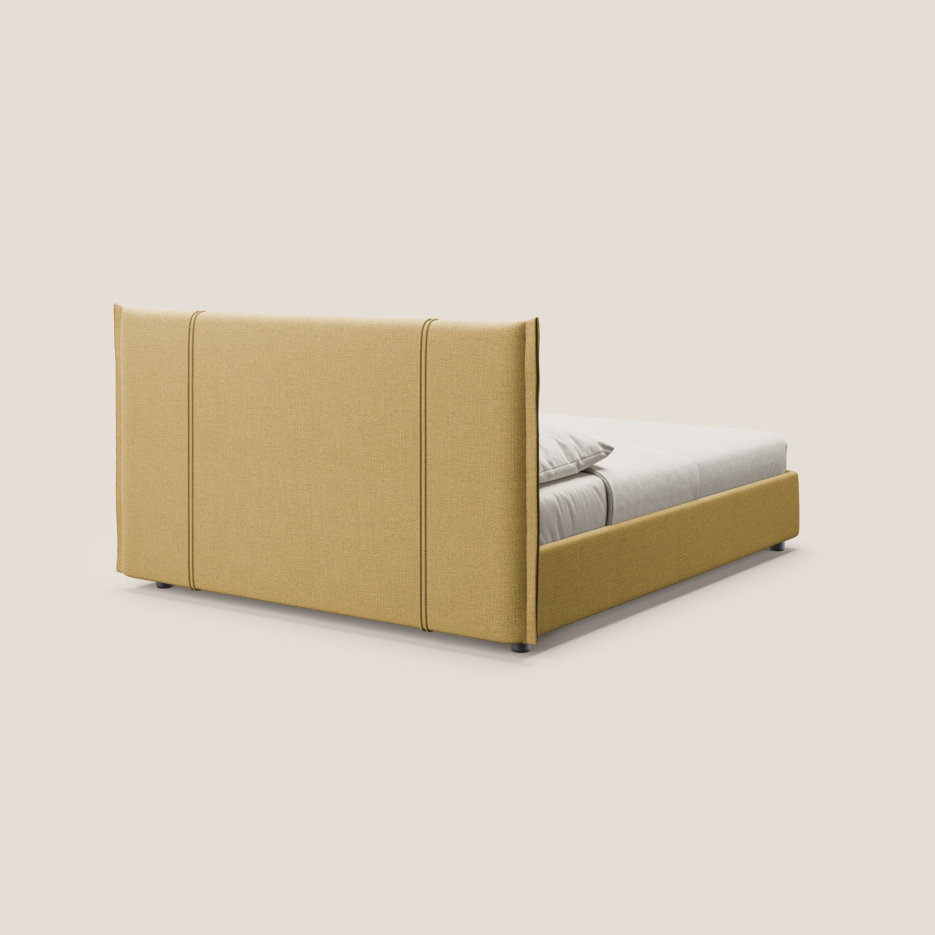 Alicia lit rembourré avec coffre de rangement en tissu imperméable T14 jaune - Image 5