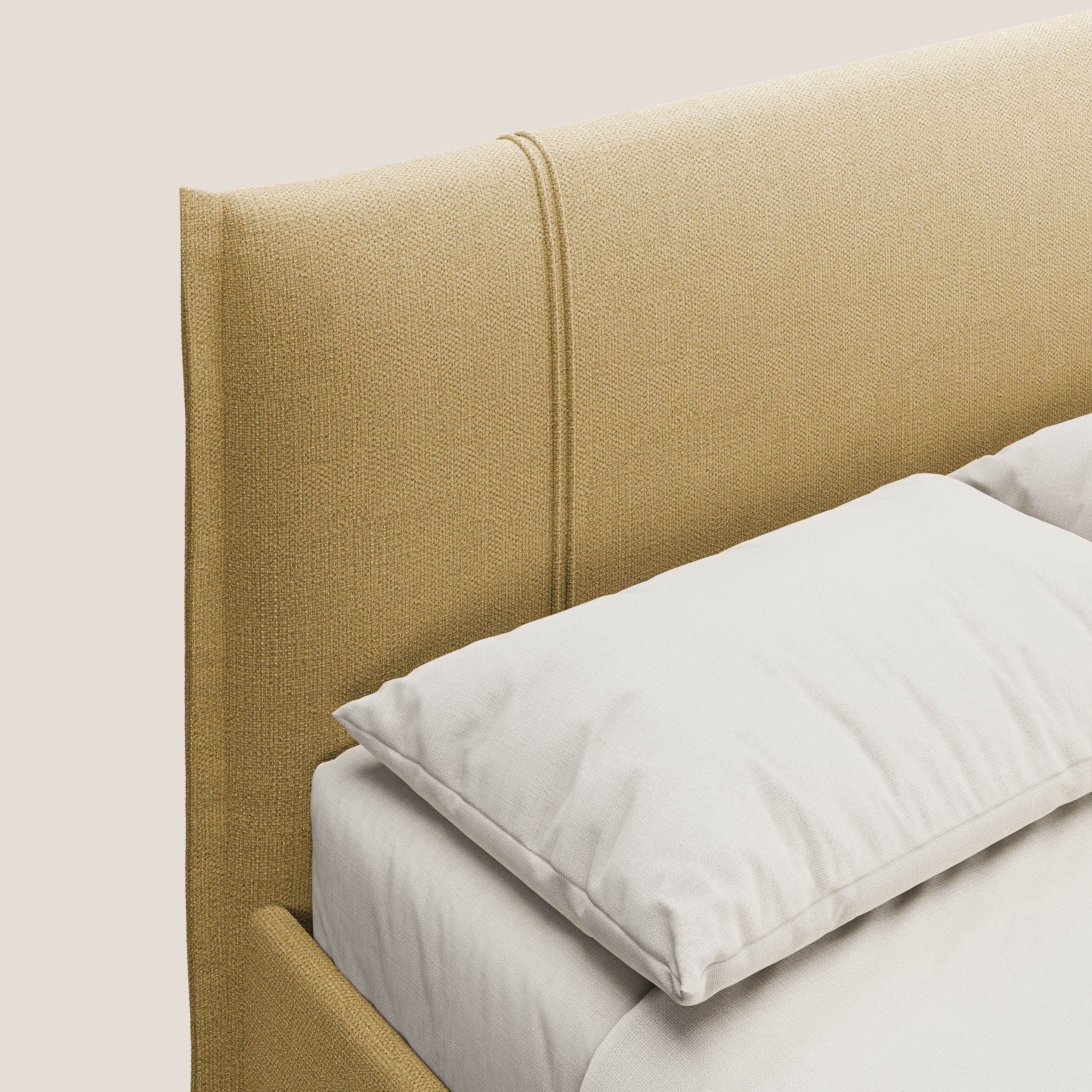 Alicia lit rembourré avec coffre de rangement en tissu imperméable T14 jaune - Image 6