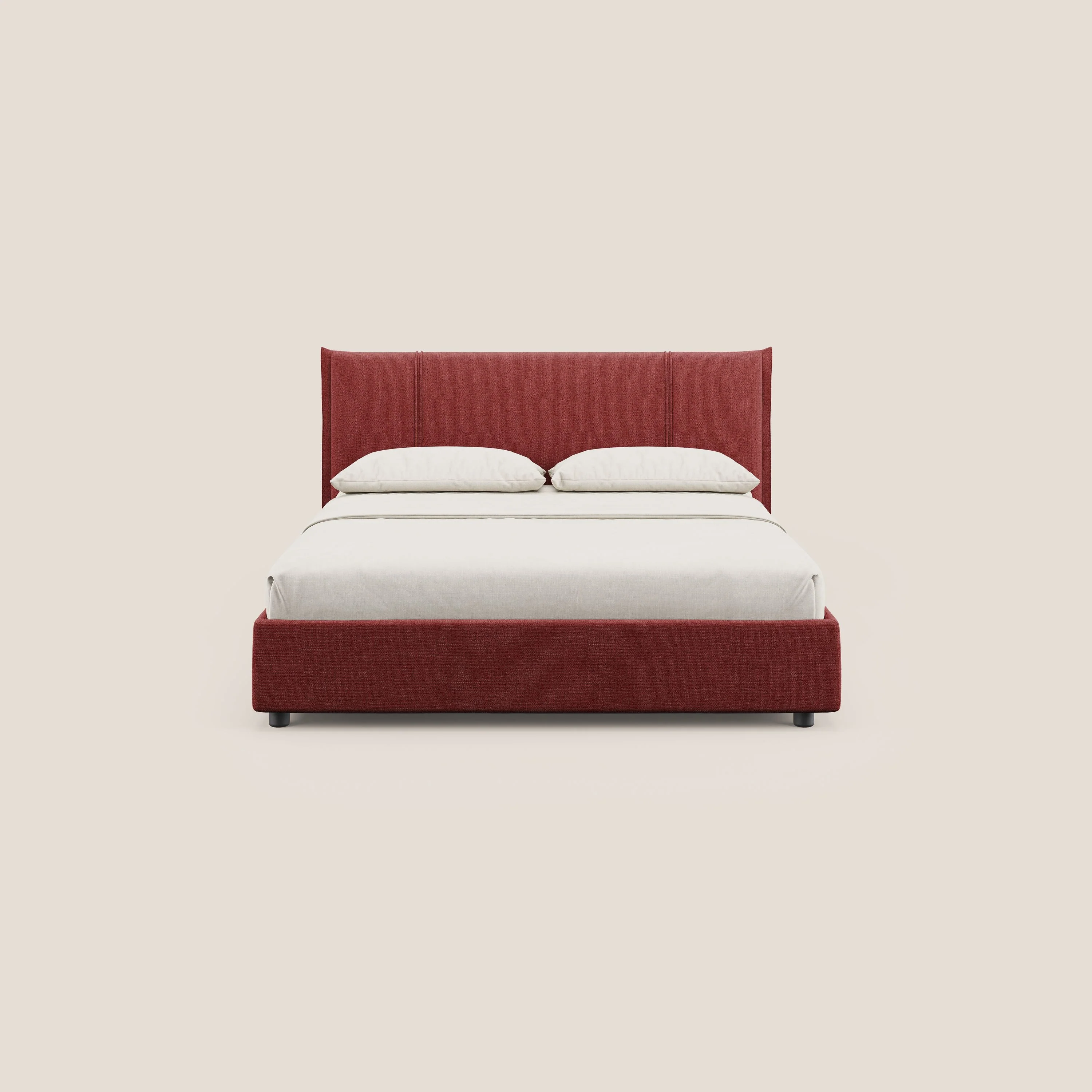 Alicia lit rembourré avec coffre de rangement en tissu imperméable T14 rouge - Image 3