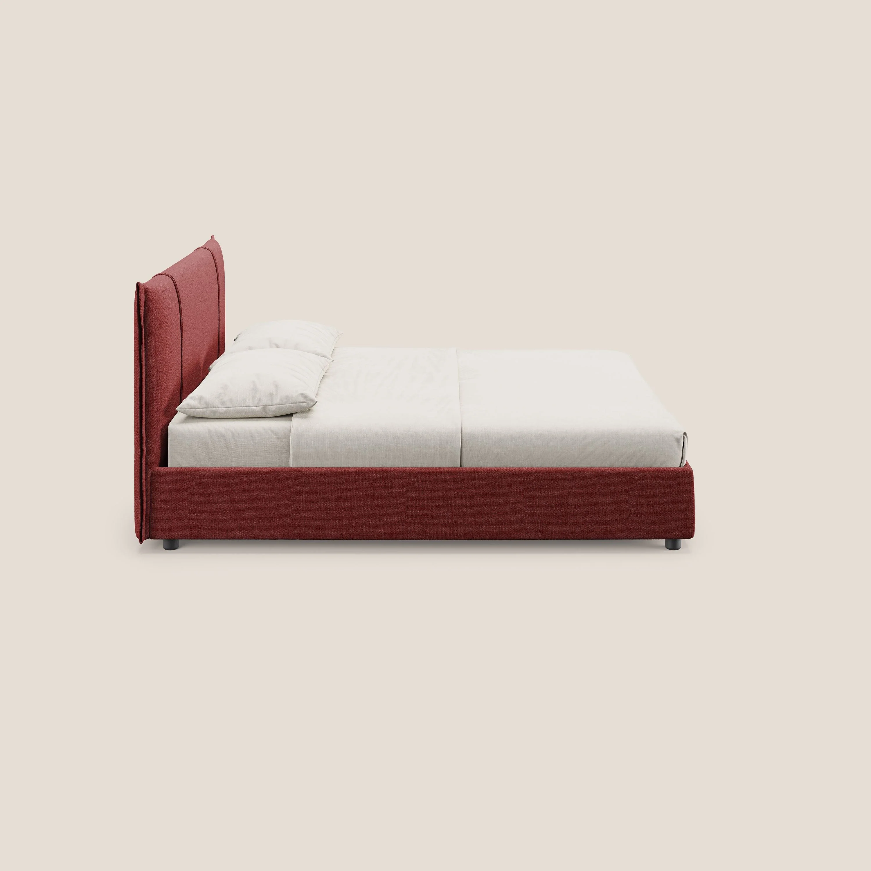 Alicia lit rembourré avec coffre de rangement en tissu imperméable T14 rouge - Image 4