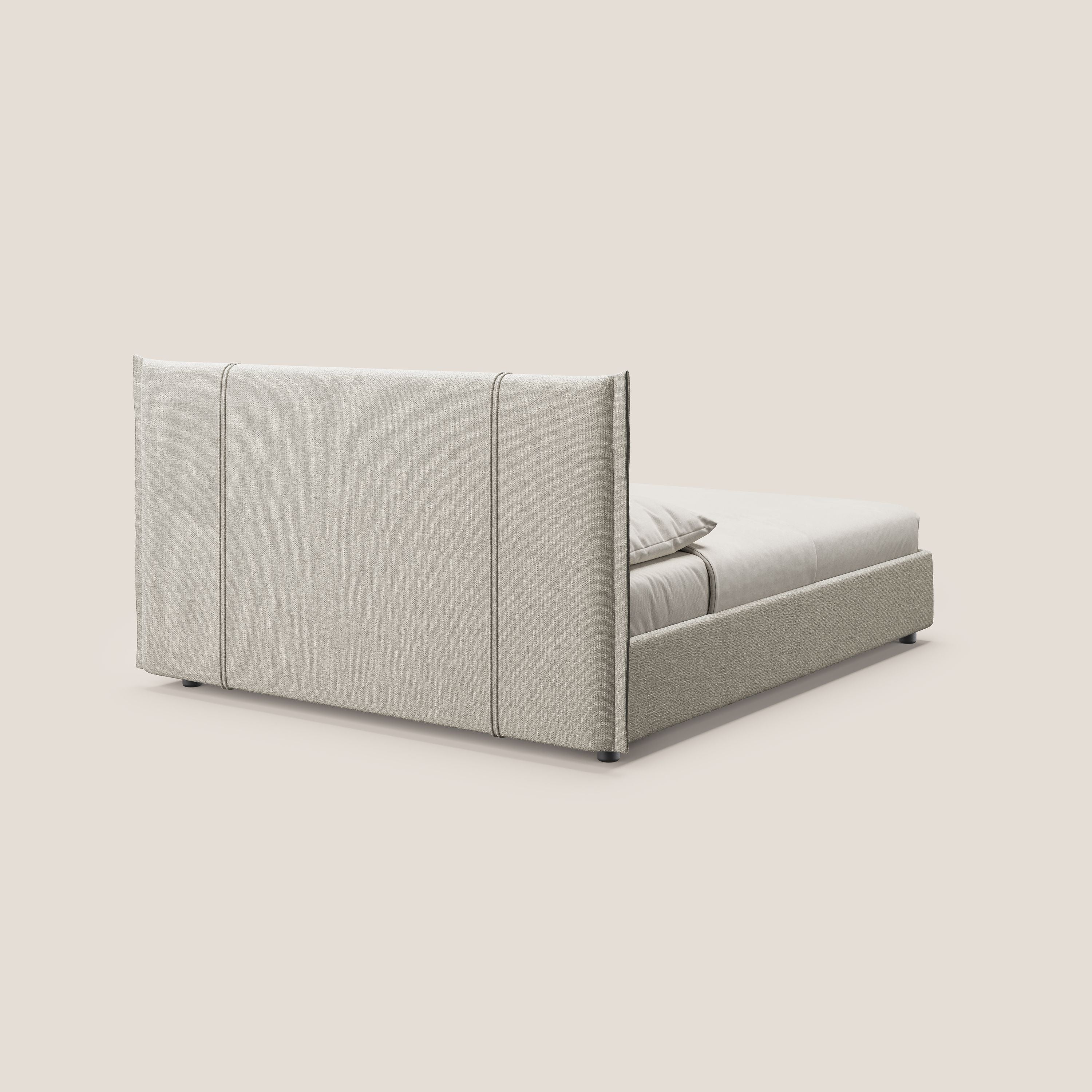 Alicia lit rembourré avec coffre de rangement en tissu imperméable T14 Taupe tortora - Image 5
