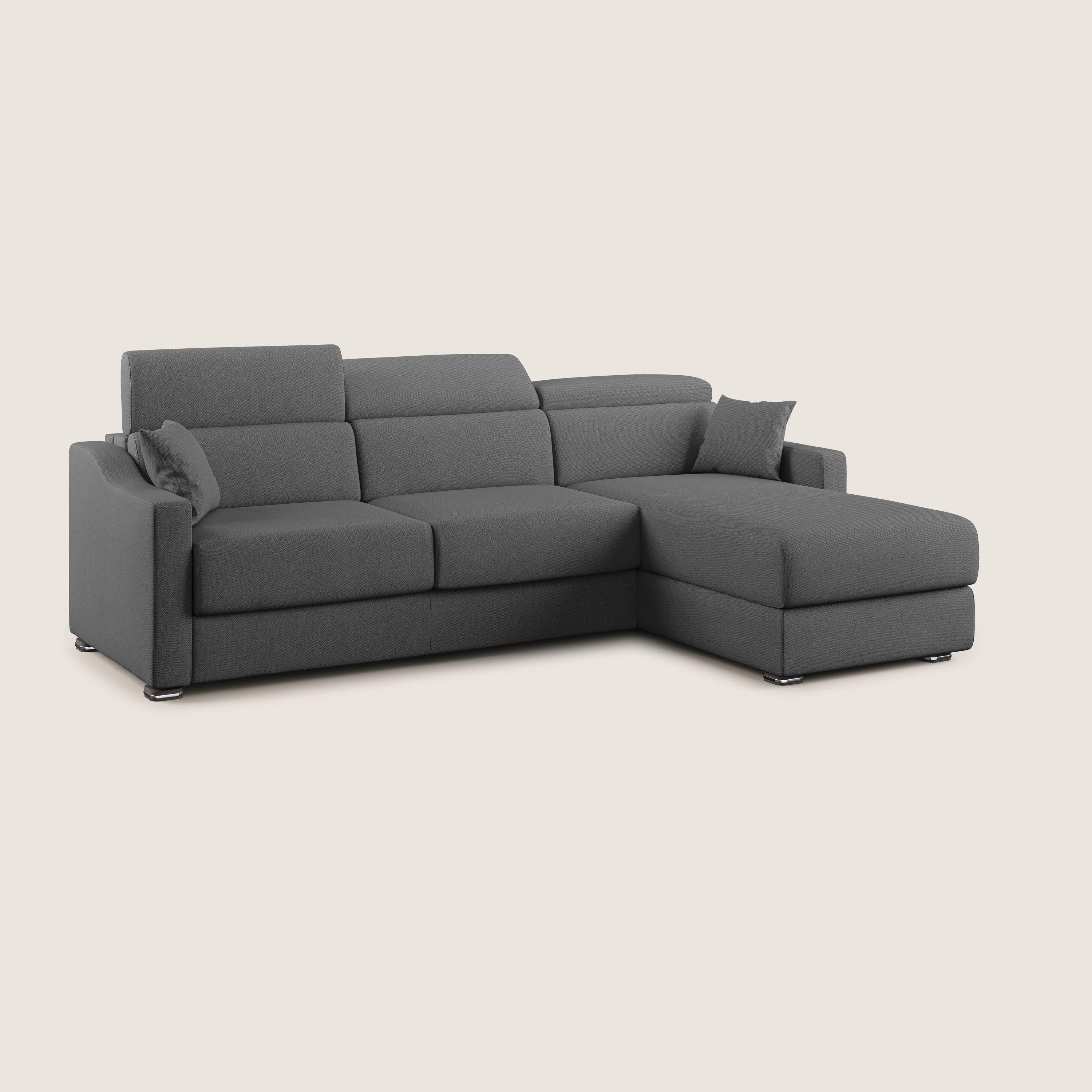 Amber canapé d'angle convertible en tissu détachable T05 anthracite - Image 3