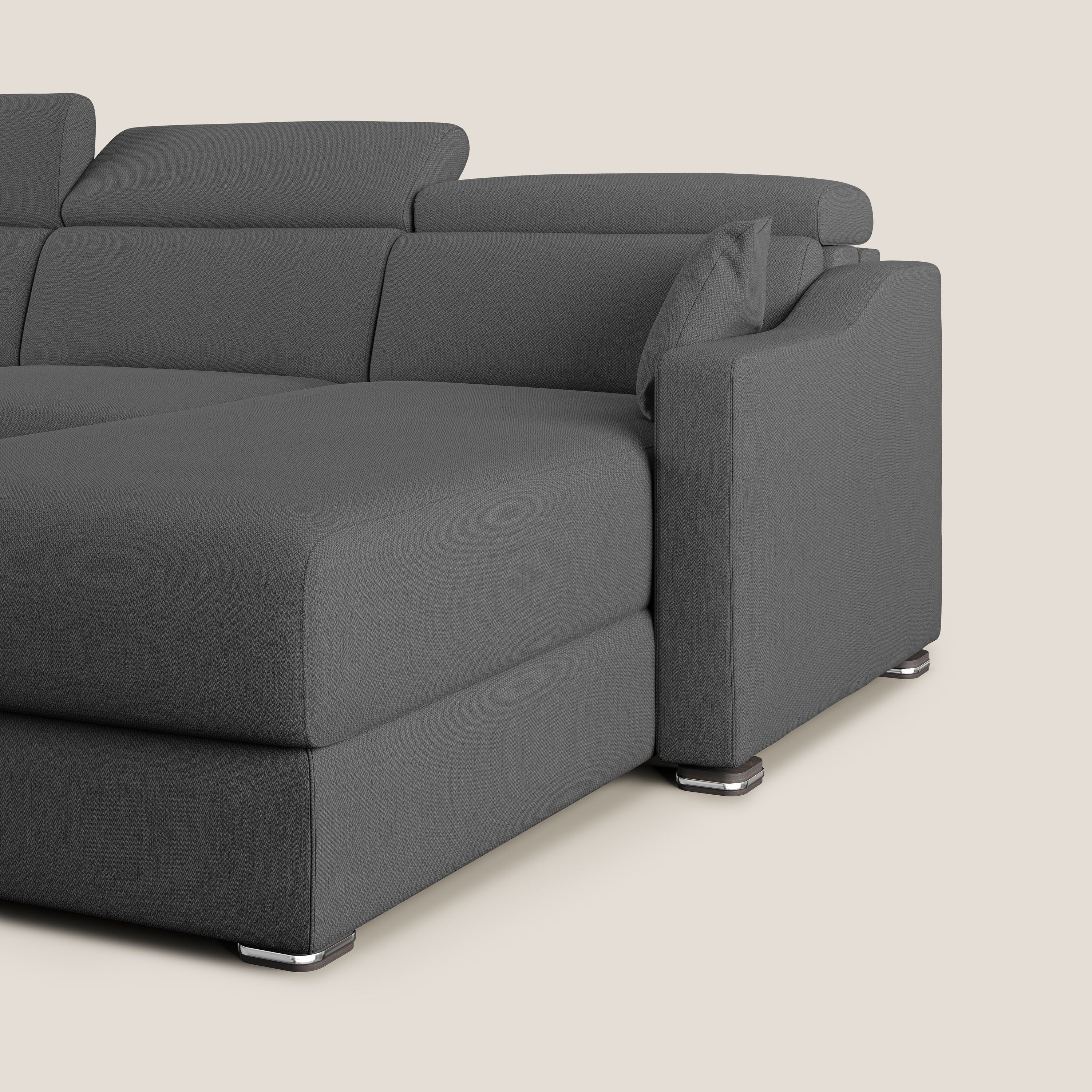 Amber canapé d'angle convertible en tissu détachable T05 anthracite - Image 5