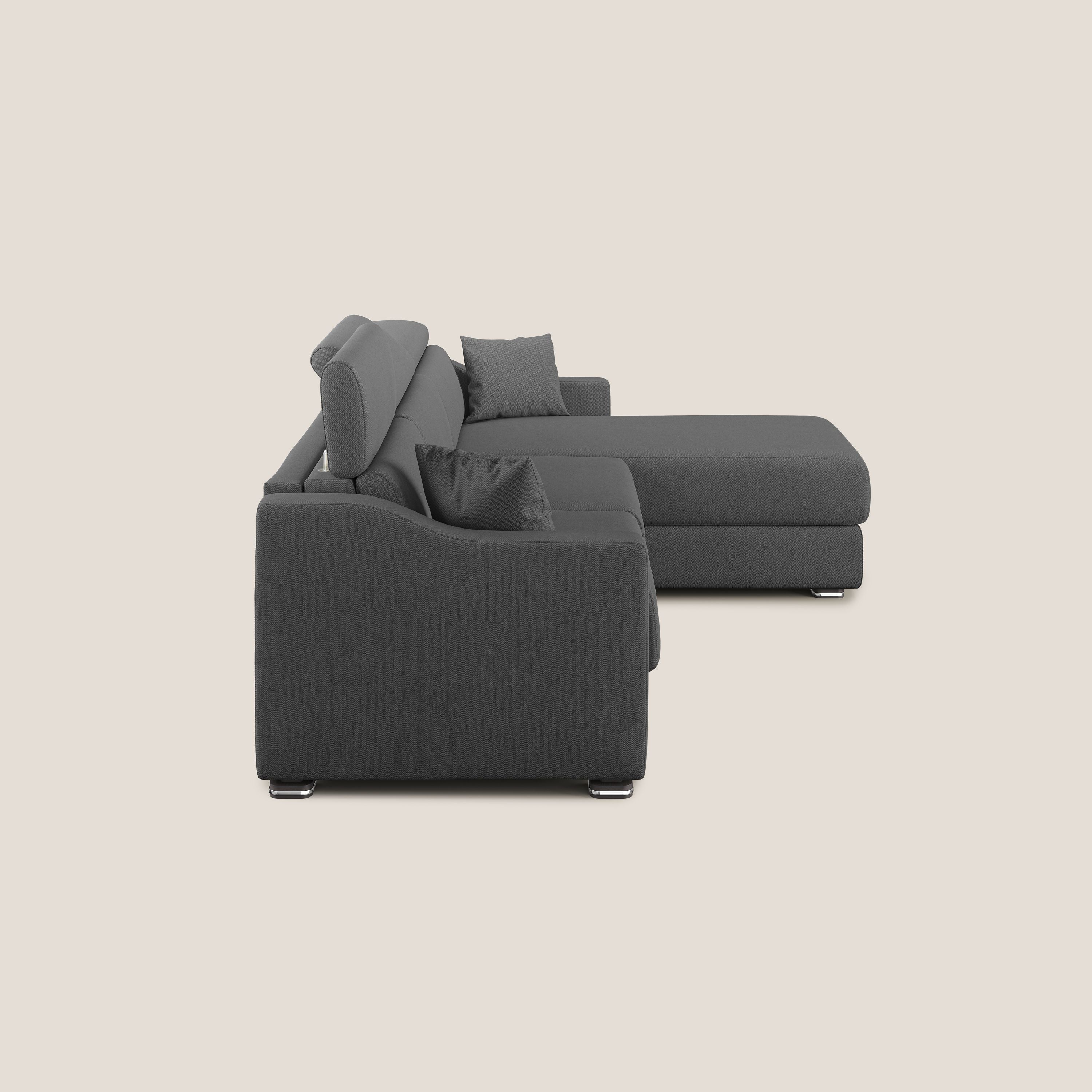 Amber canapé d'angle convertible en tissu détachable T05 anthracite - Image 7