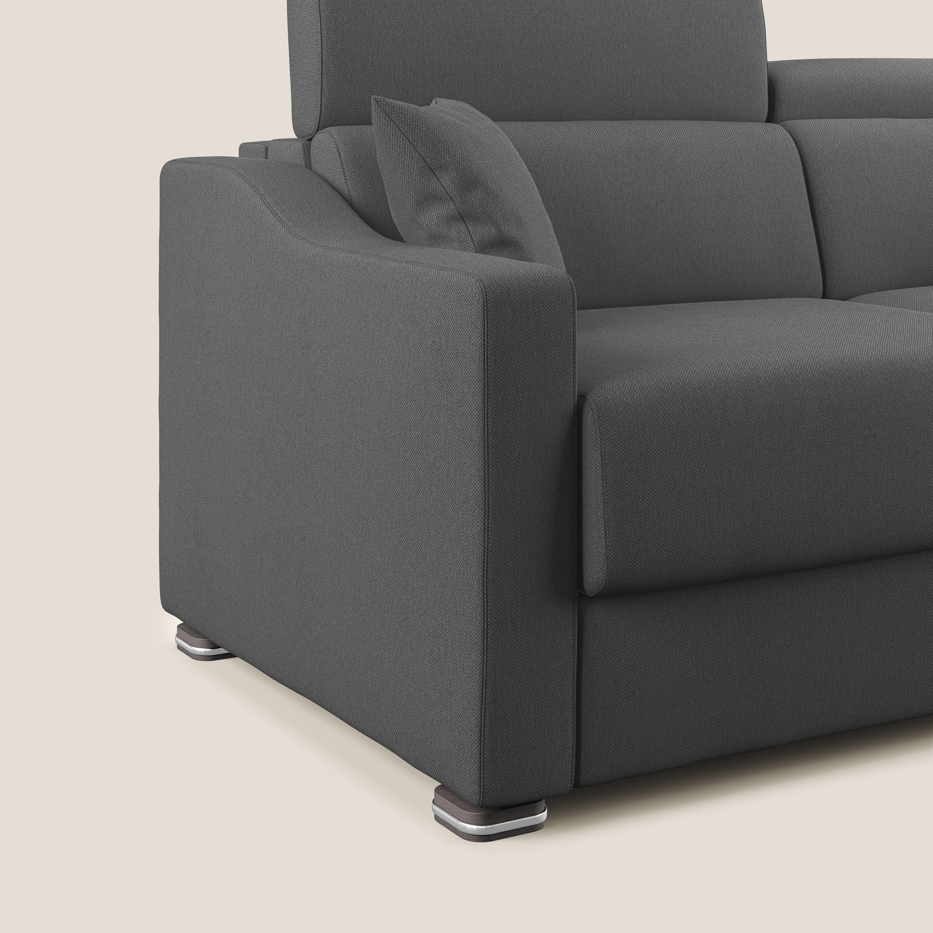 Amber canapé d'angle convertible en tissu détachable T05 anthracite - Image 9