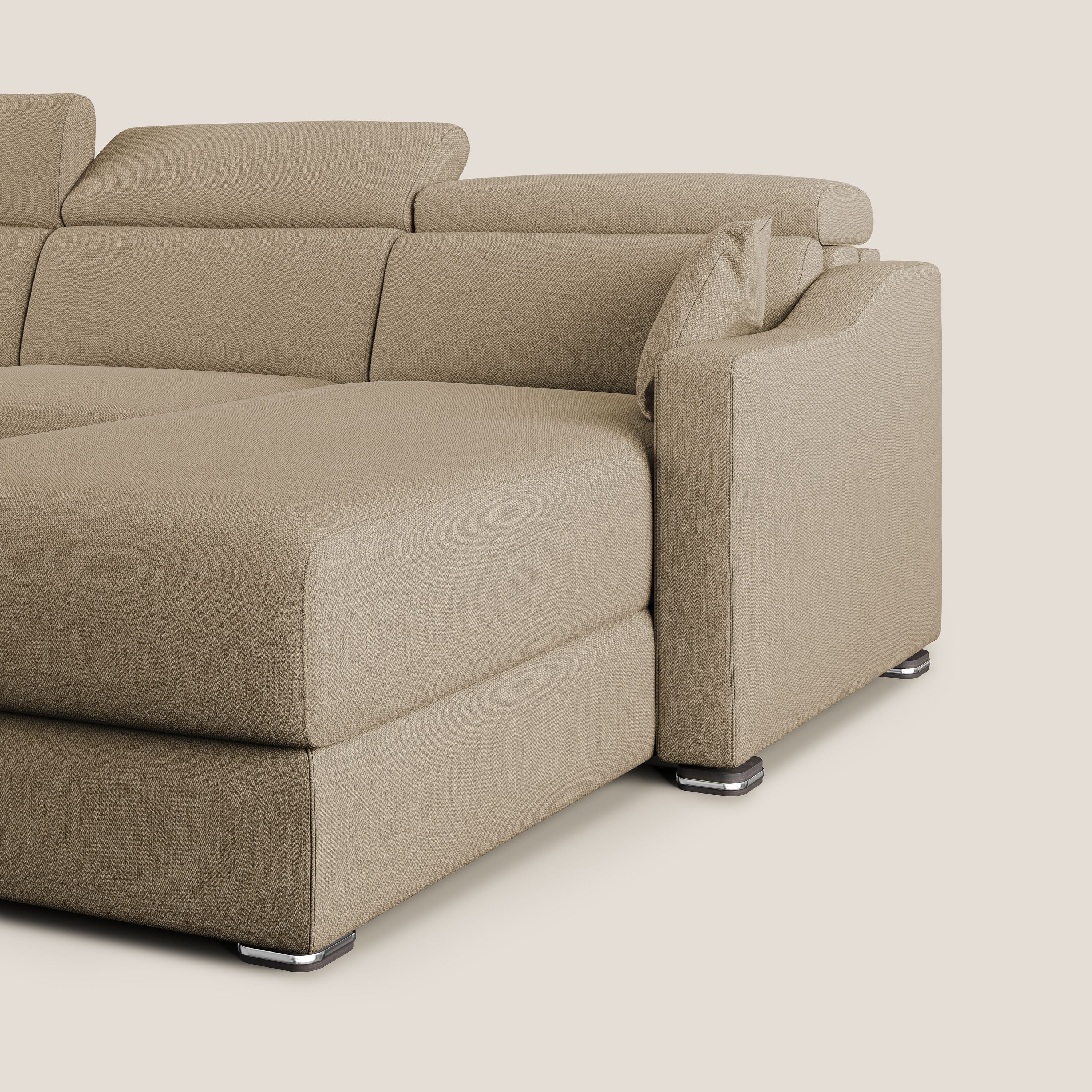 Amber canapé d'angle convertible en tissu détachable T05 beige - Image 5