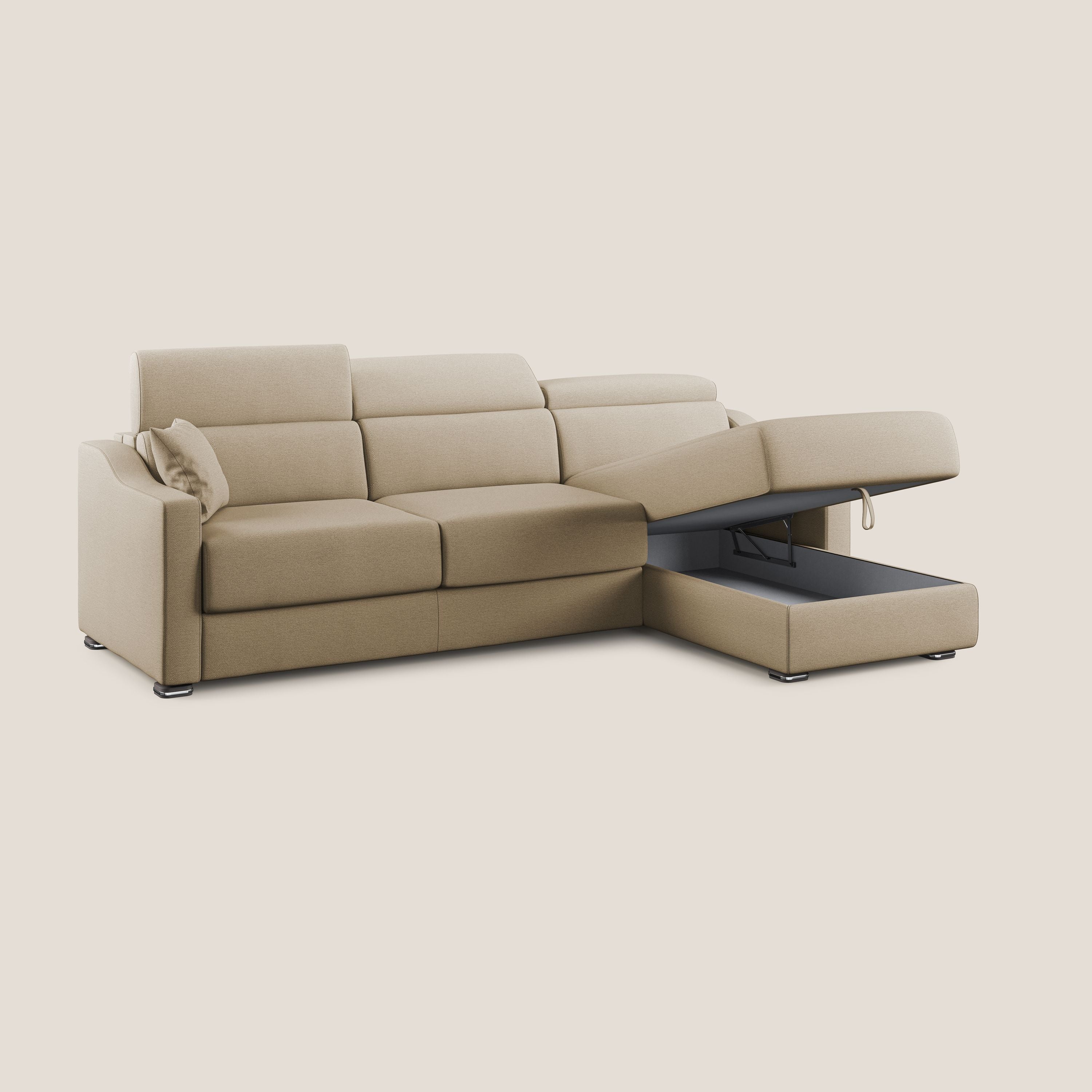 Amber canapé d'angle convertible en tissu détachable T05 beige - Image 6