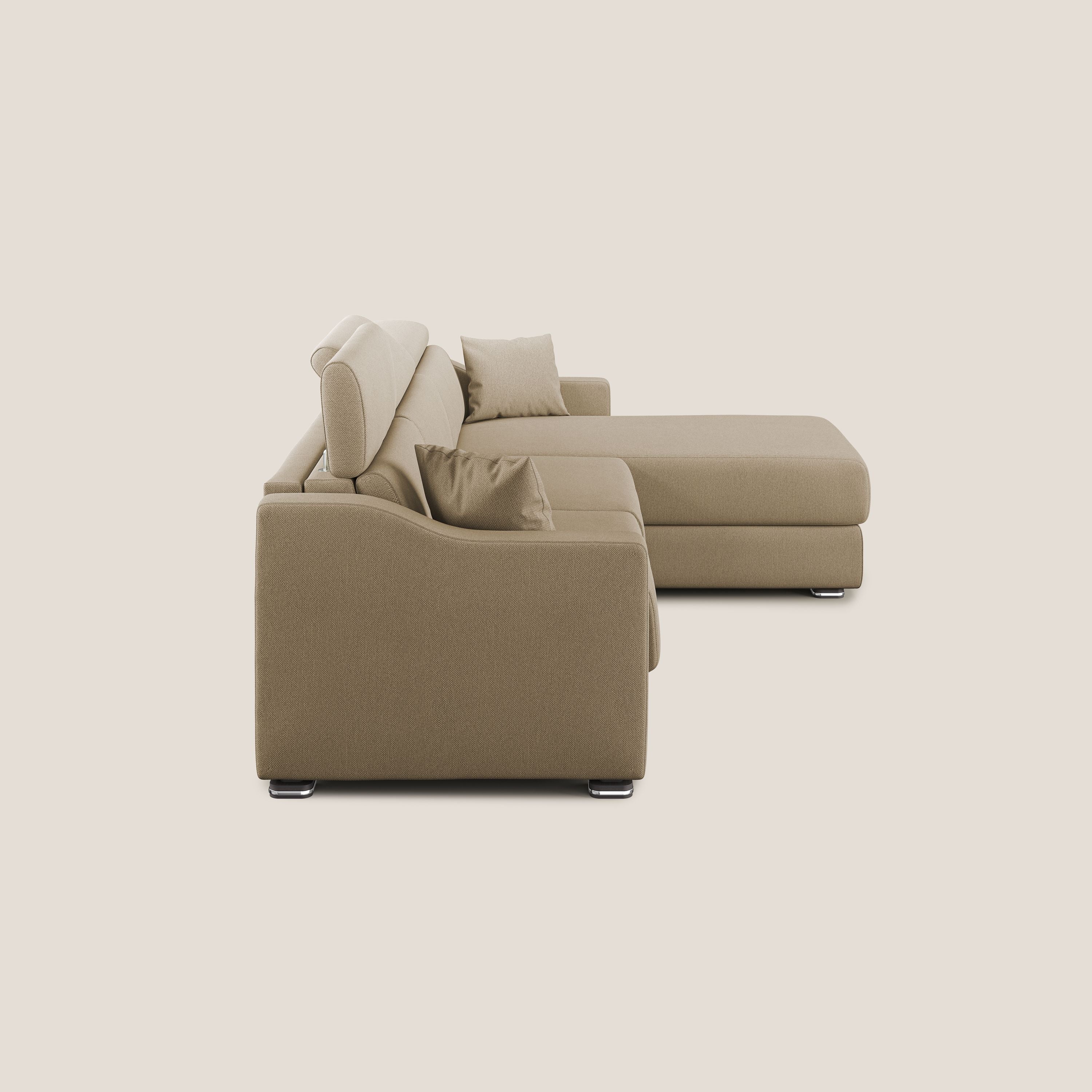 Amber canapé d'angle convertible en tissu détachable T05 beige - Image 8