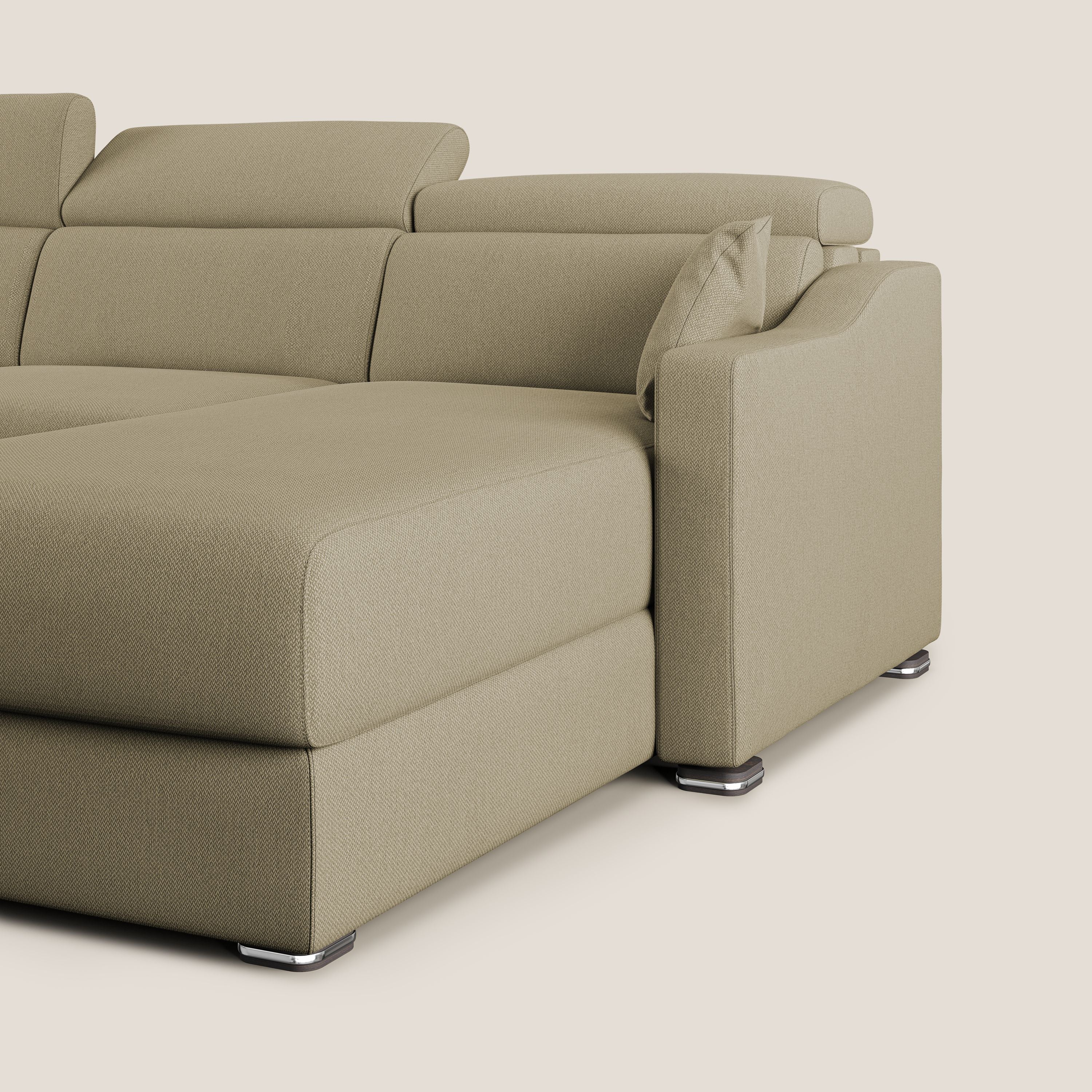 Amber canapé d'angle convertible en tissu détachable T05 camel - Image 5