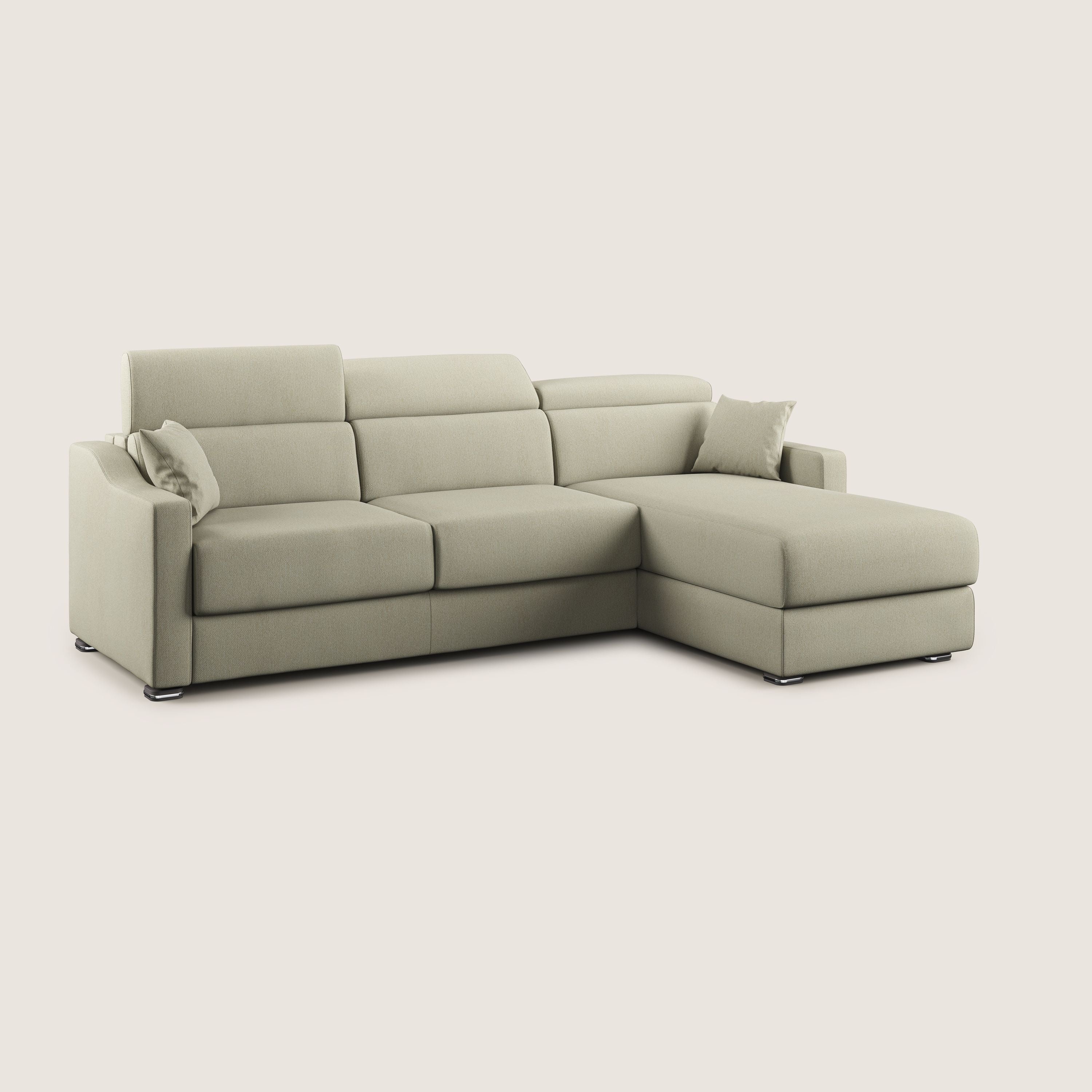 Amber canapé d'angle convertible en tissu détachable T05 crème - Image 4