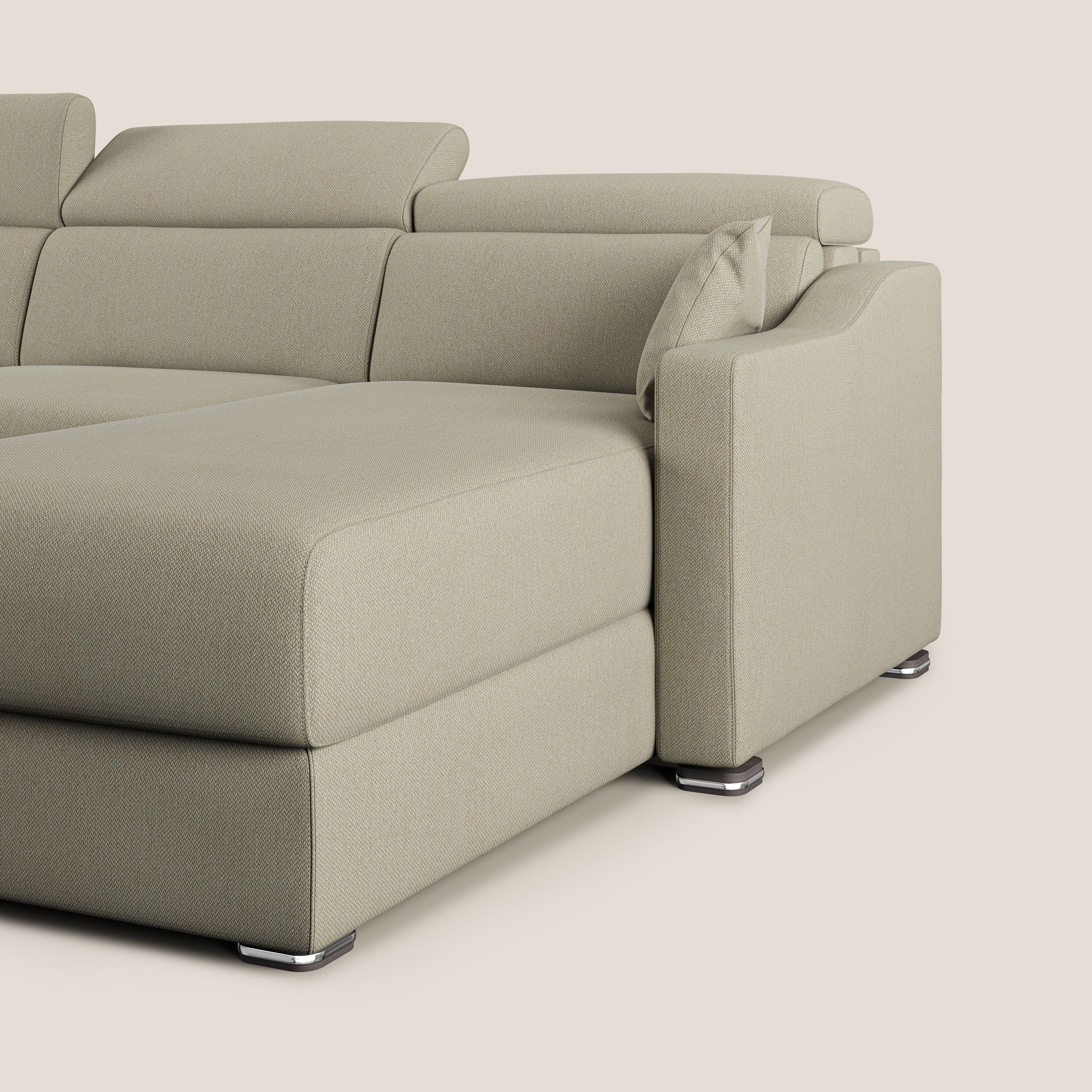 Amber canapé d'angle convertible en tissu détachable T05 crème - Image 7