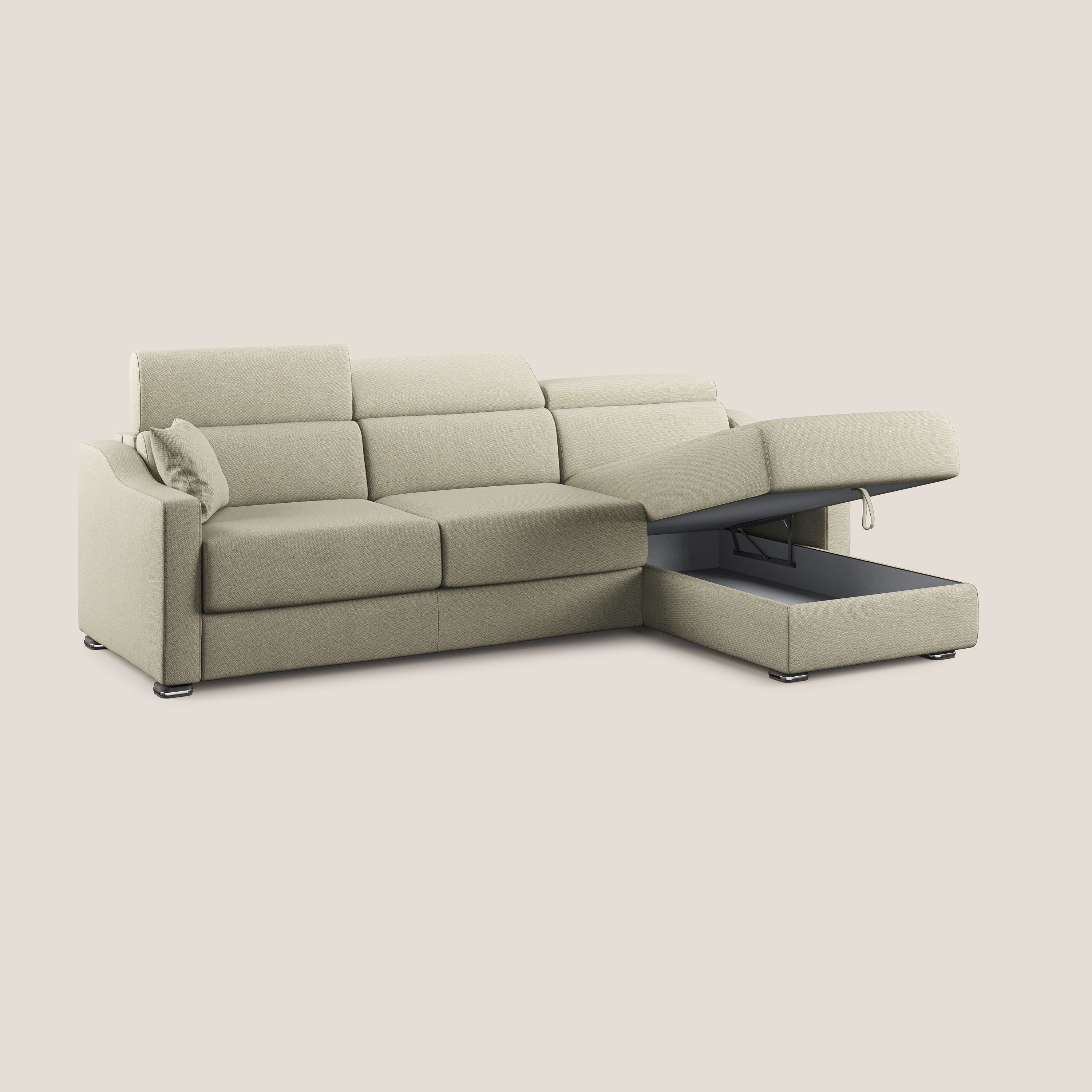 Amber canapé d'angle convertible en tissu détachable T05 crème - Image 8