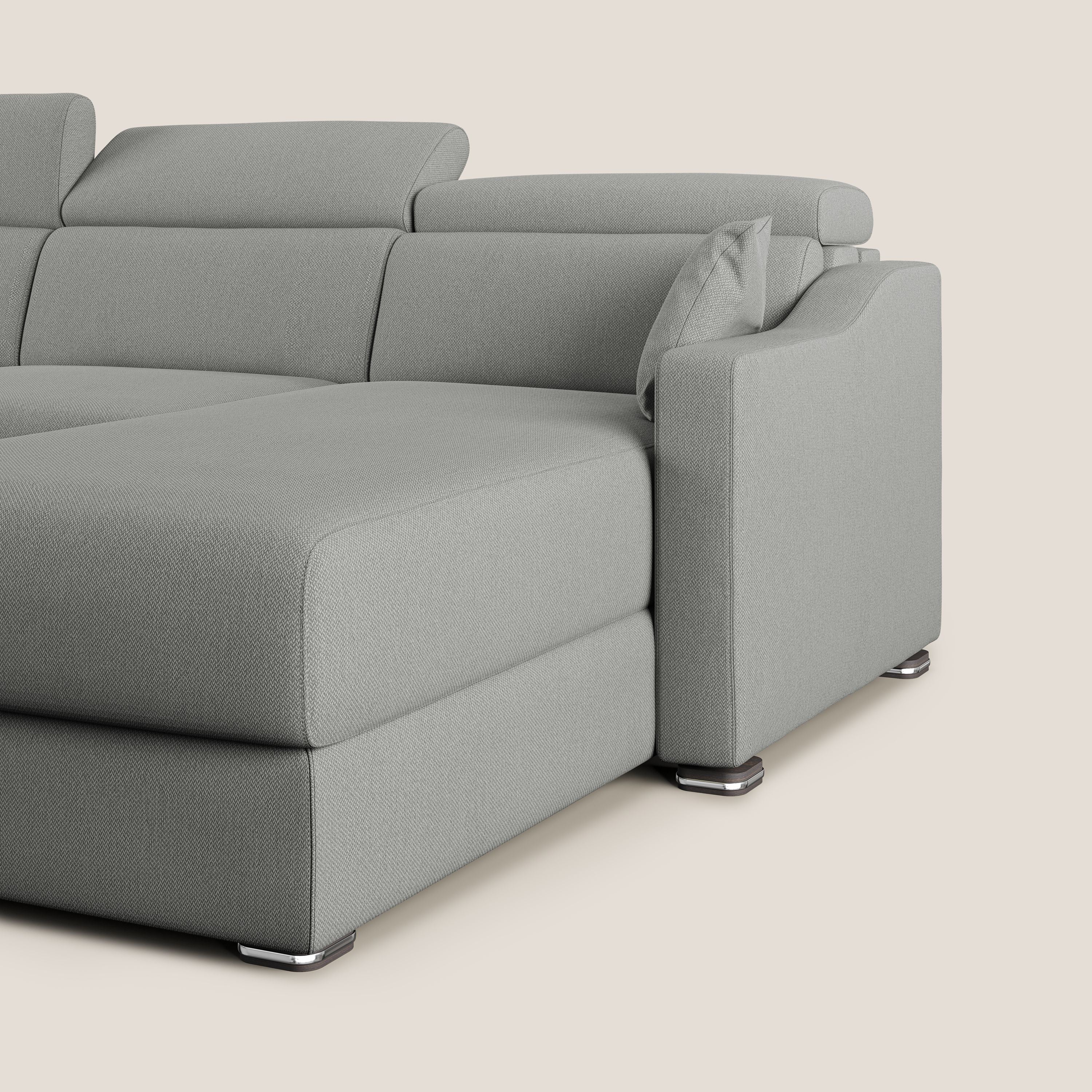 Amber canapé d'angle convertible en tissu détachable T05 gris - Image 5