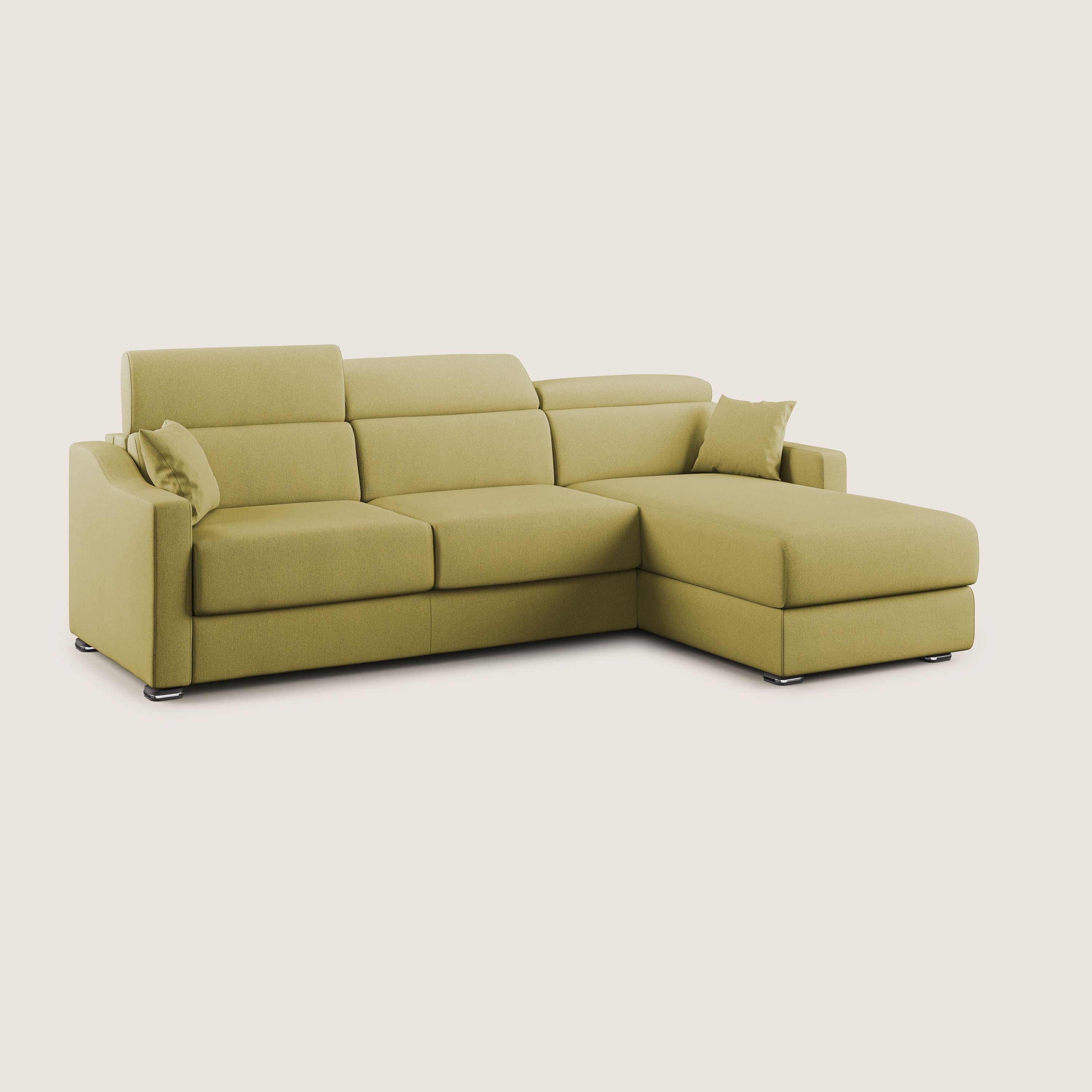 Amber canapé d'angle convertible en tissu détachable T05 jaune - Image 3