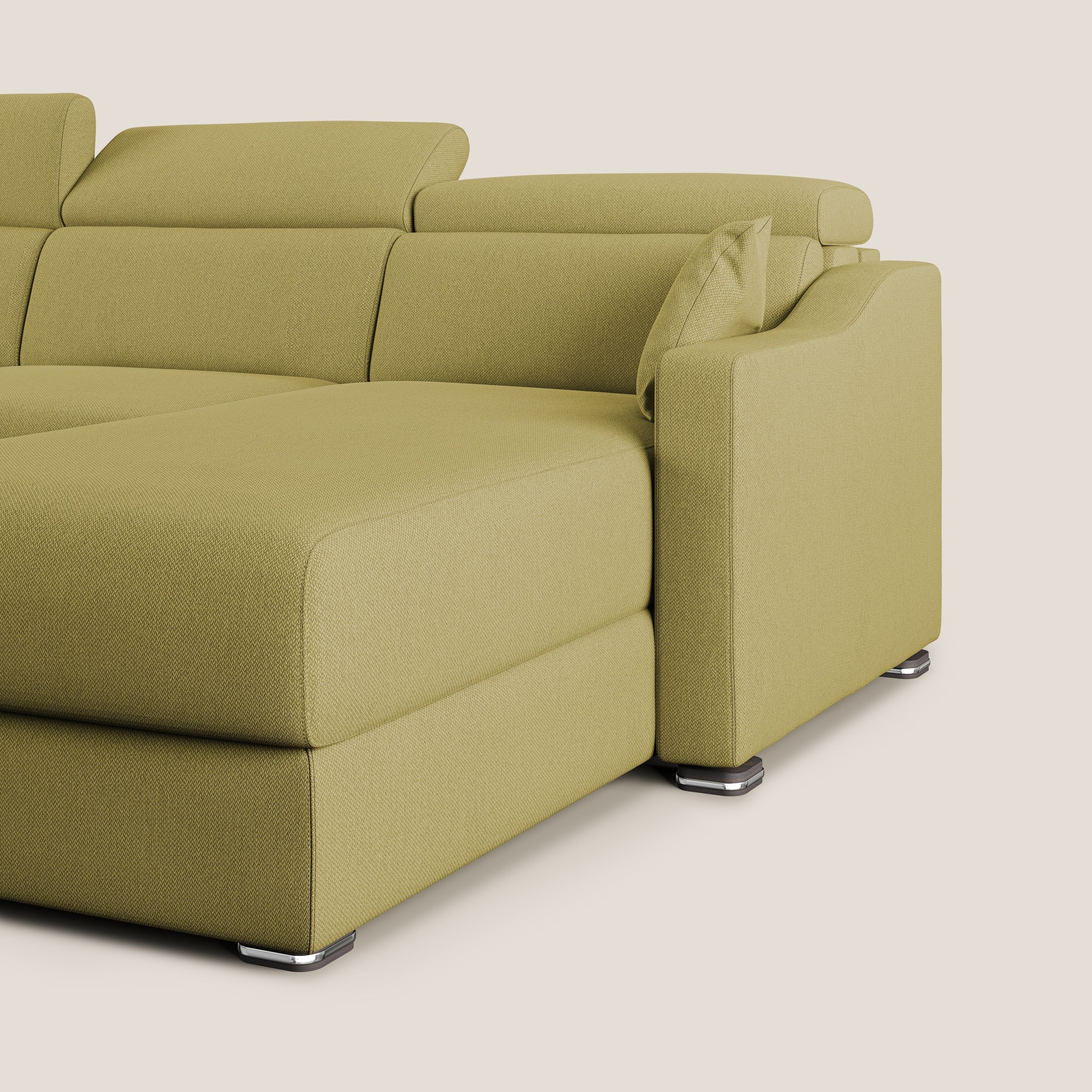 Amber canapé d'angle convertible en tissu détachable T05 jaune - Image 5