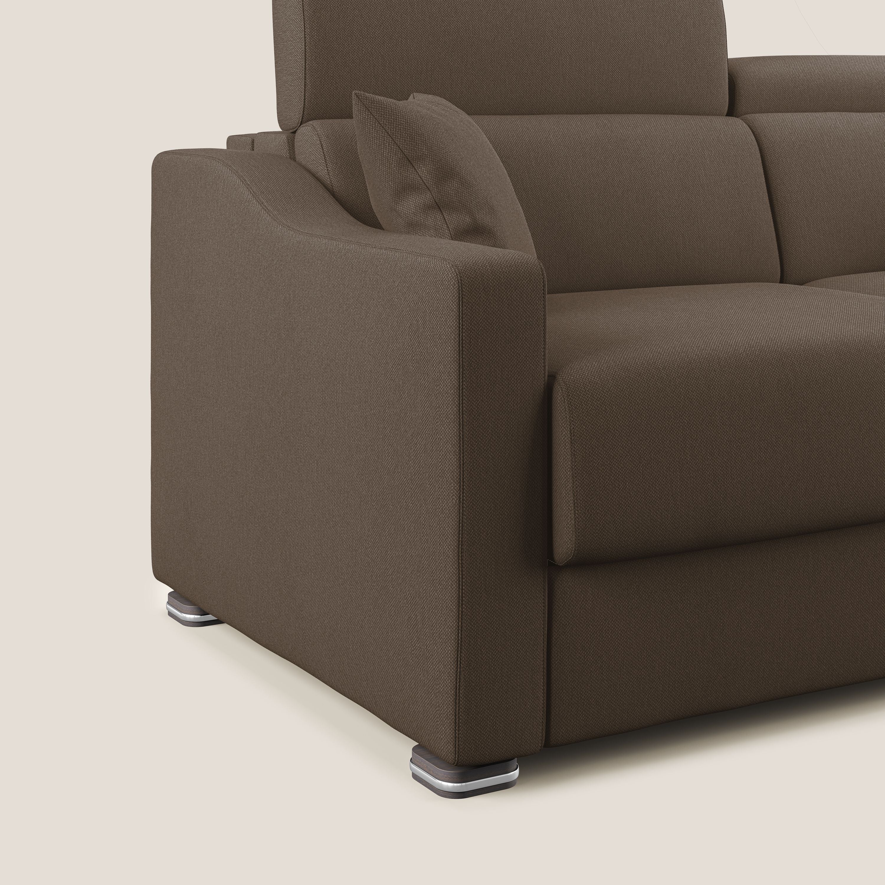 Amber canapé d'angle convertible en tissu détachable T05 marron - Image 10