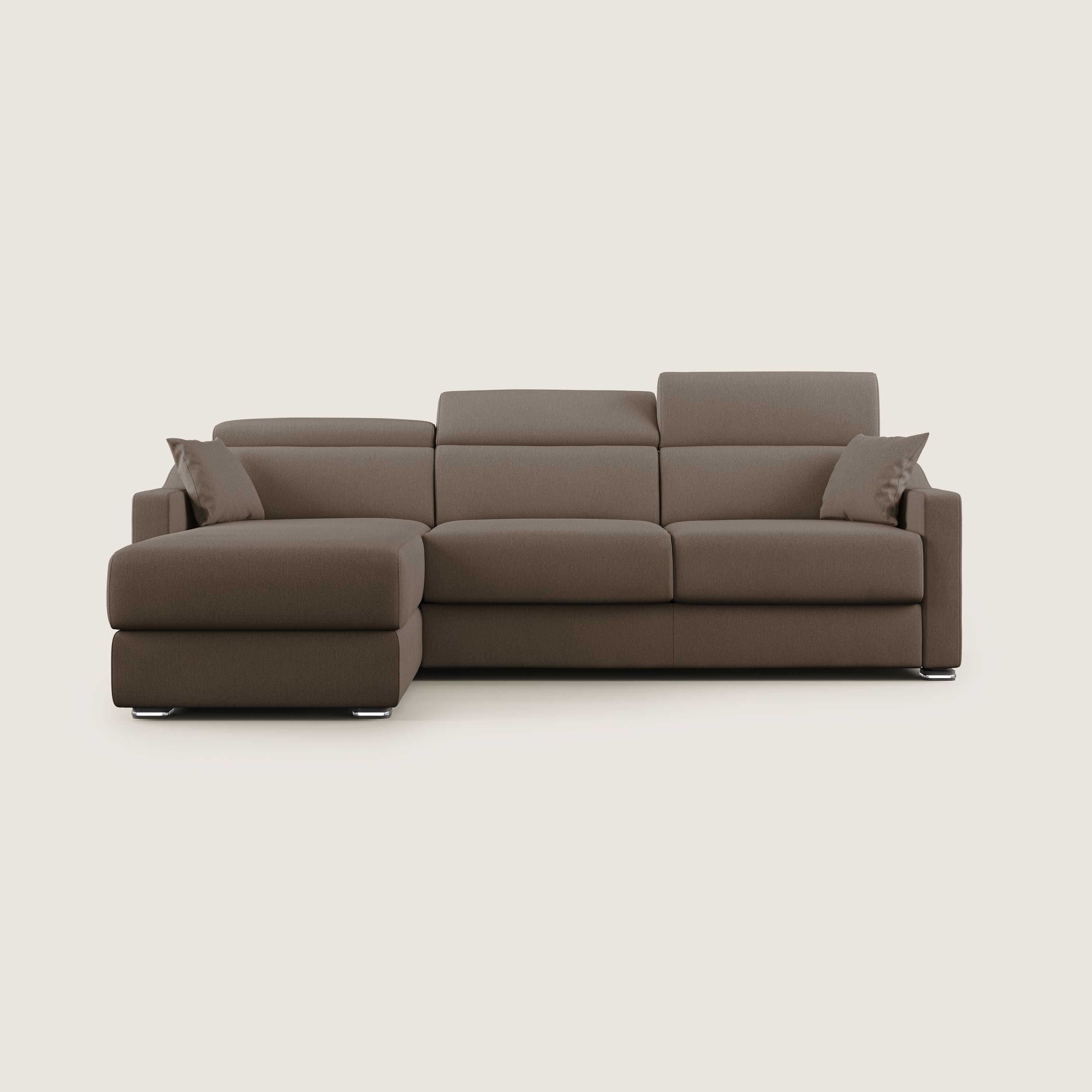 Amber canapé d'angle convertible en tissu détachable T05 marron - Image 11