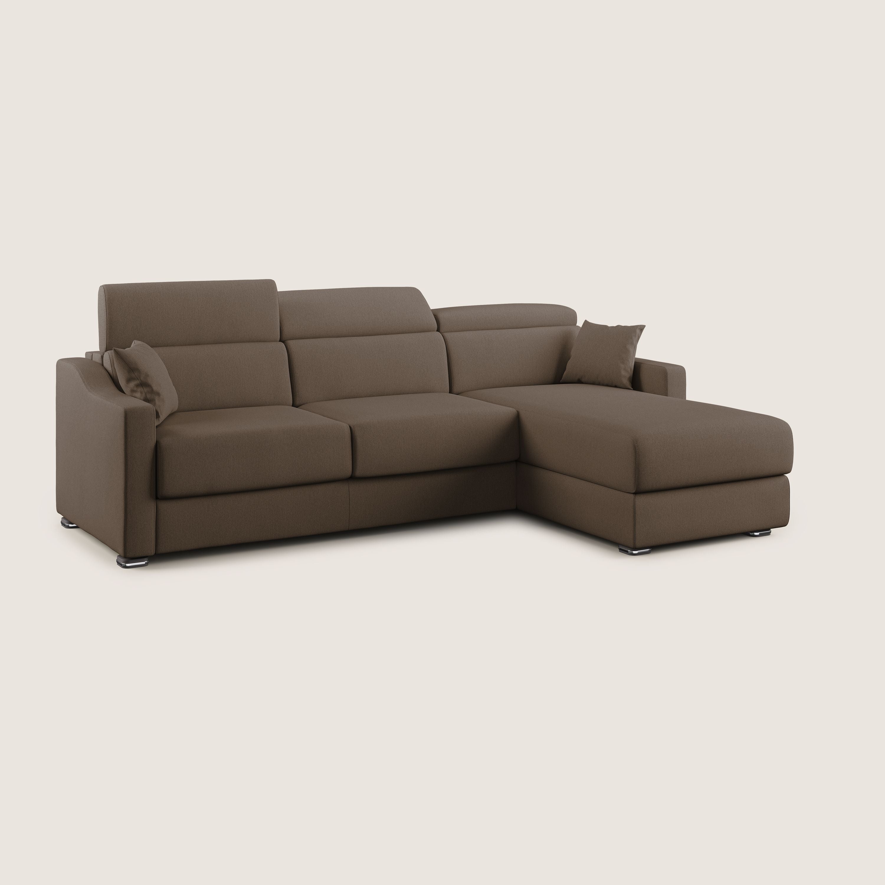 Amber canapé d'angle convertible en tissu détachable T05 marron - Image 3