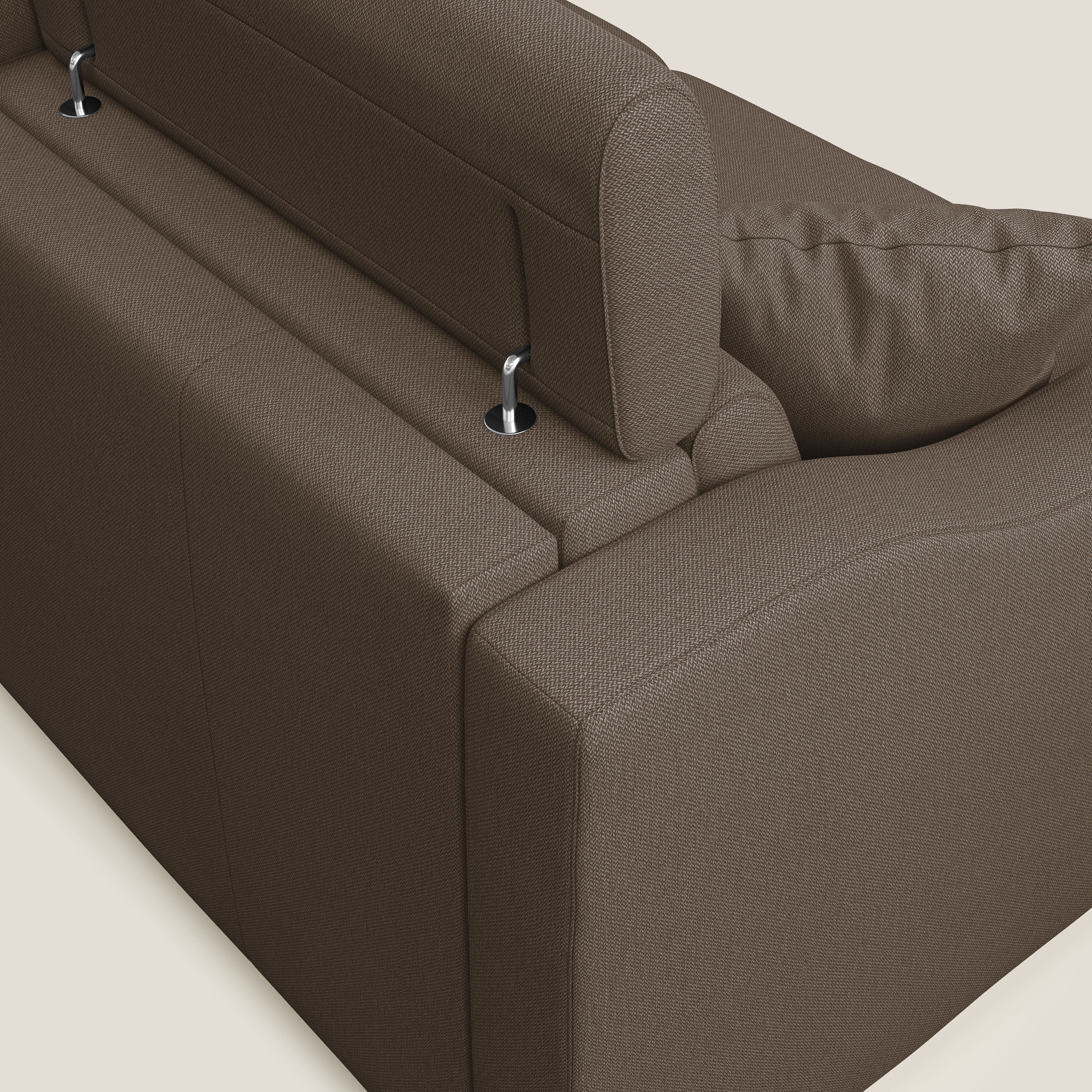 Amber canapé d'angle convertible en tissu détachable T05 marron - Image 4