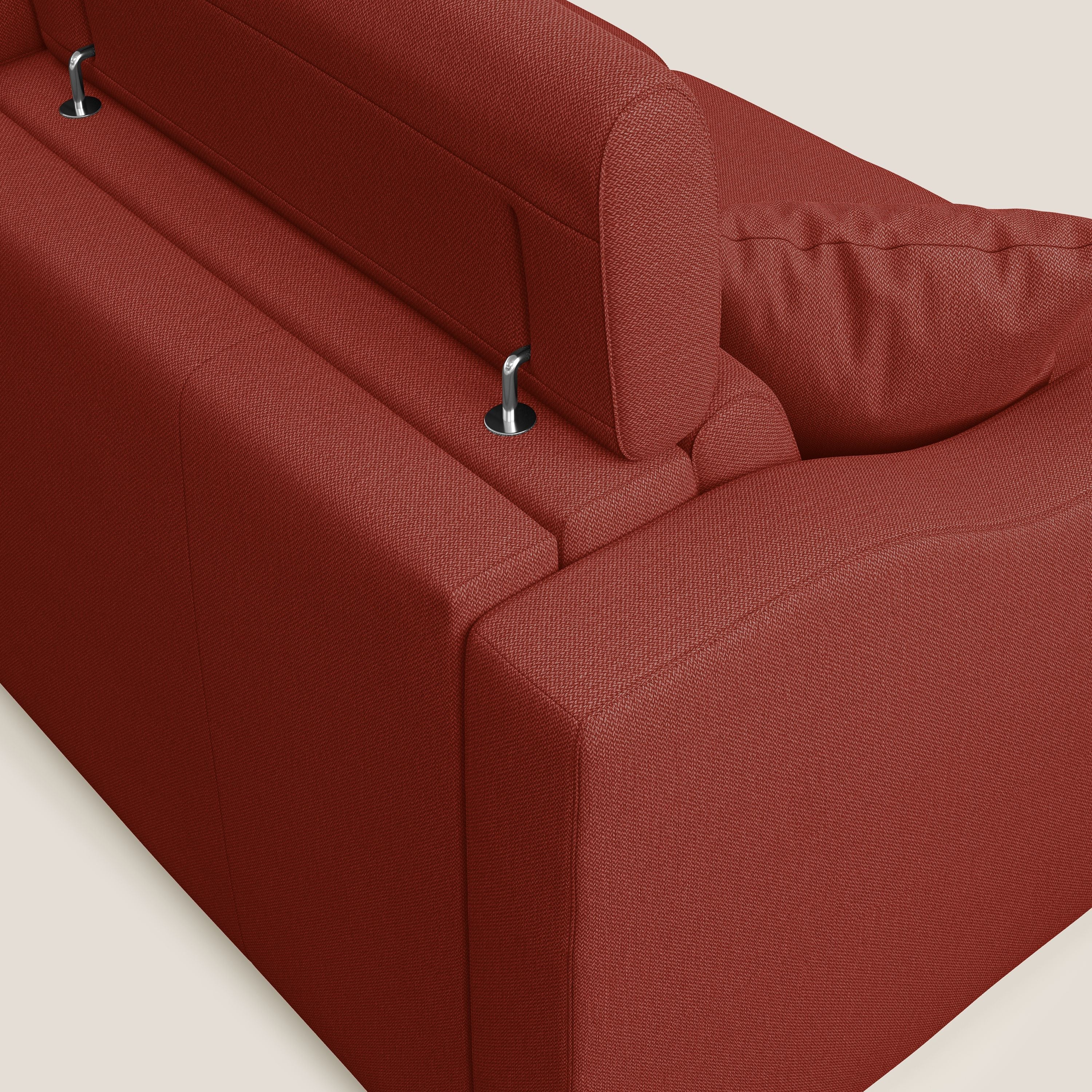 Amber canapé d'angle convertible en tissu détachable T05 rouge - Image 4