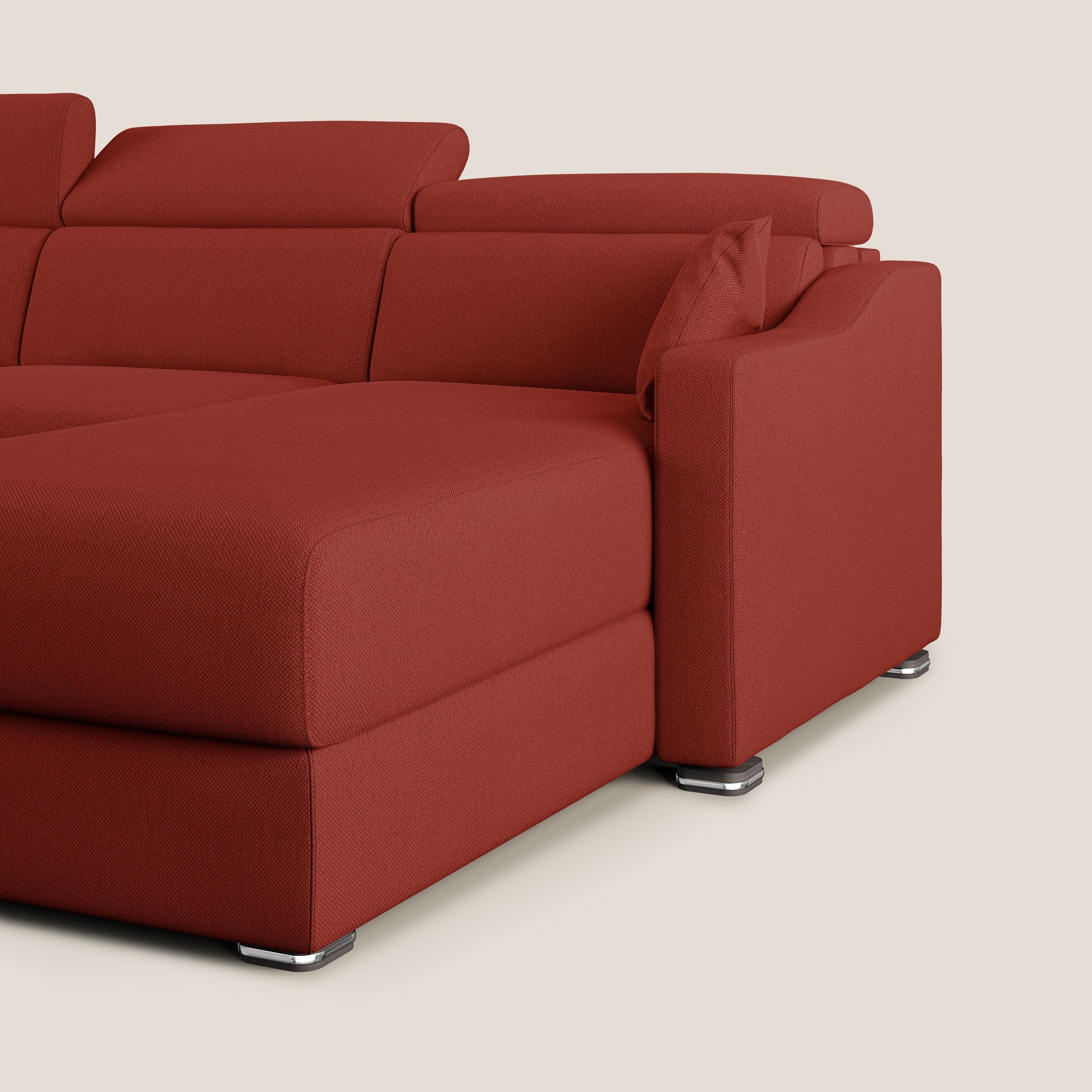 Amber canapé d'angle convertible en tissu détachable T05 rouge - Image 5