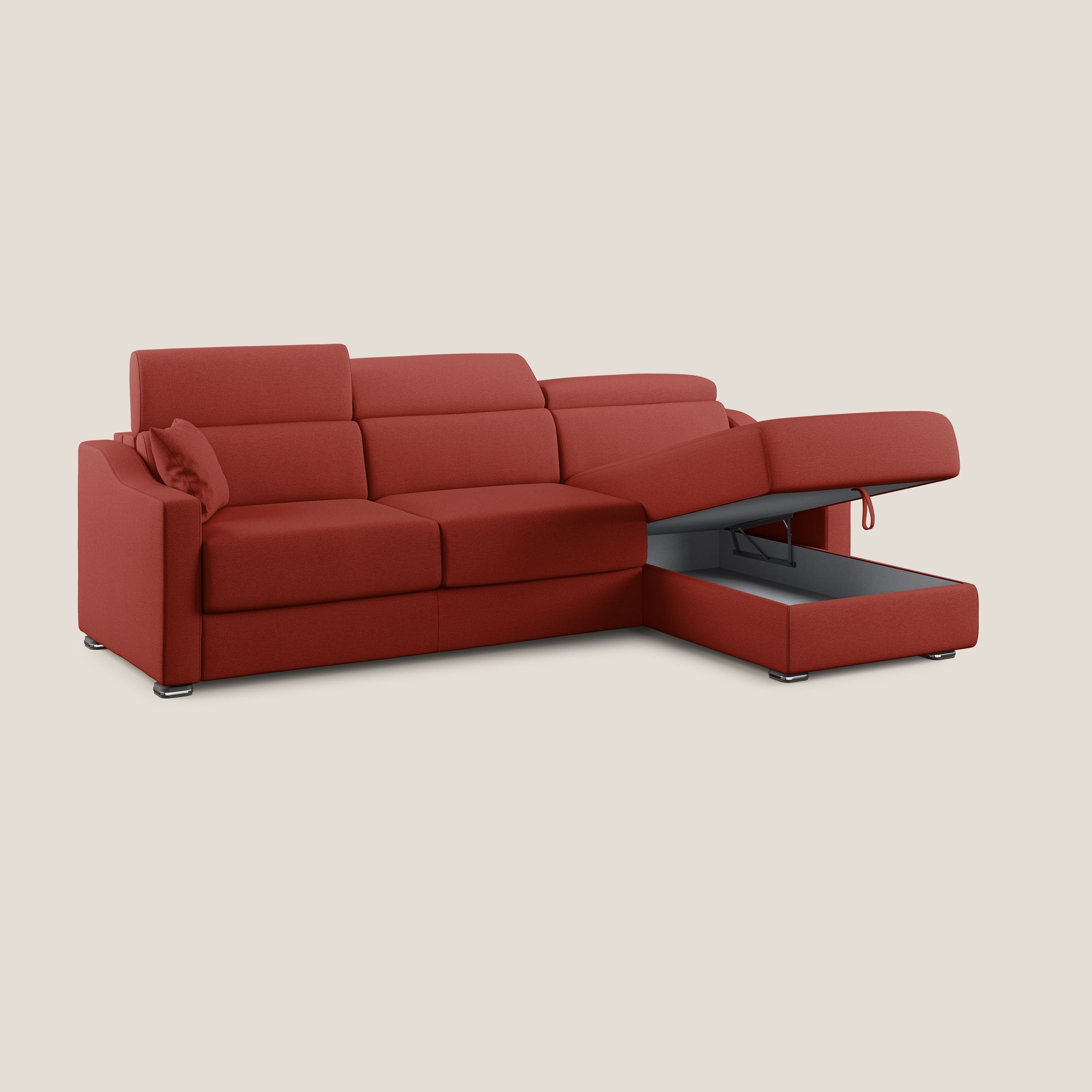 Amber canapé d'angle convertible en tissu détachable T05 rouge - Image 6