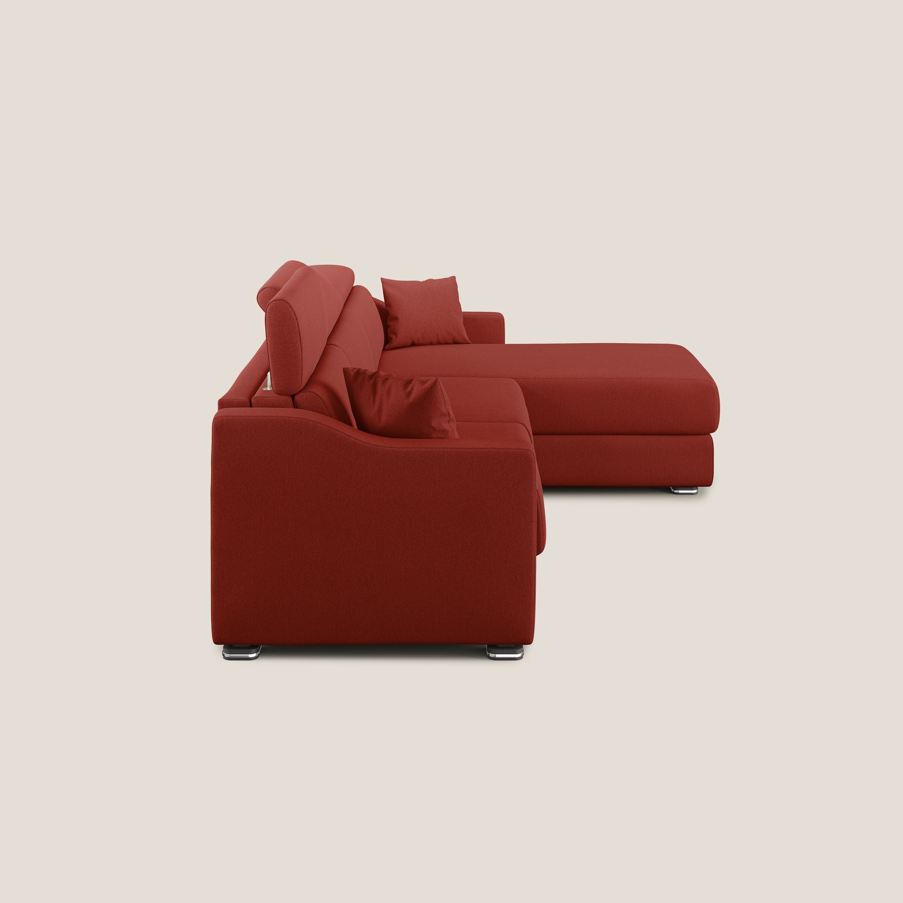 Amber canapé d'angle convertible en tissu détachable T05 rouge - Image 7