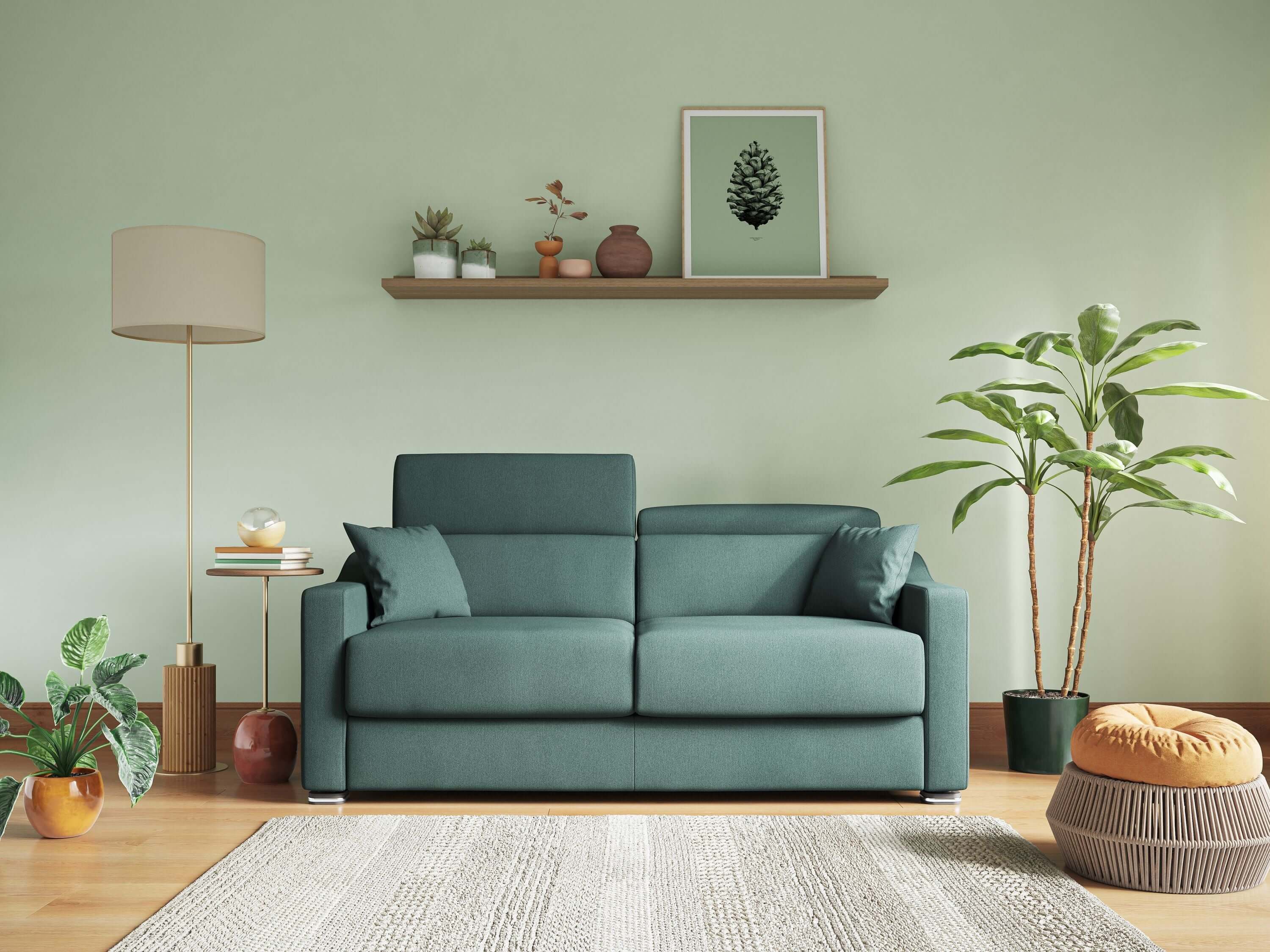 Amber canapé convertible en tissu détachable T05 vert - Image 11
