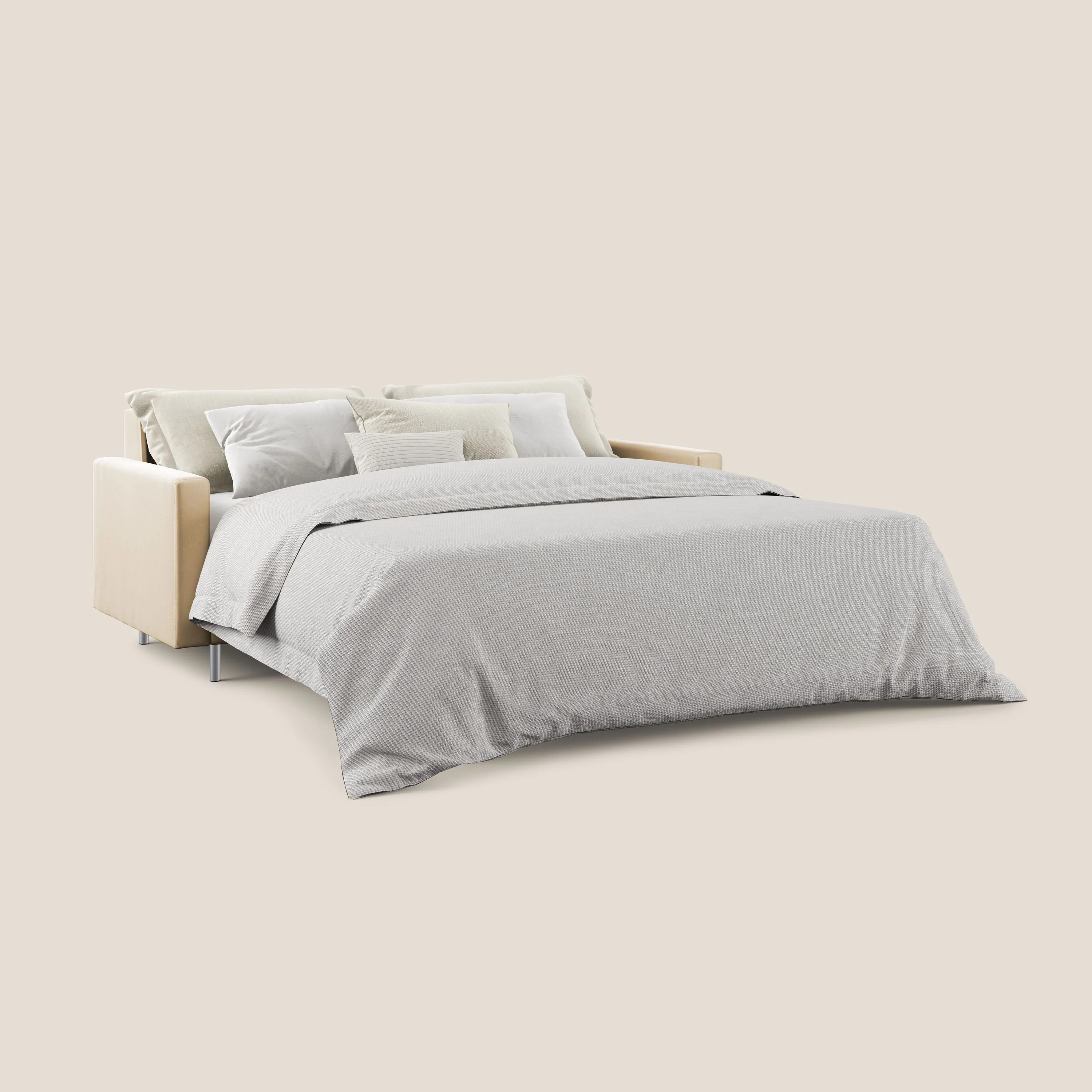 Andromeda canapé convertible en velours doux imperméable T01 beige - Image 2
