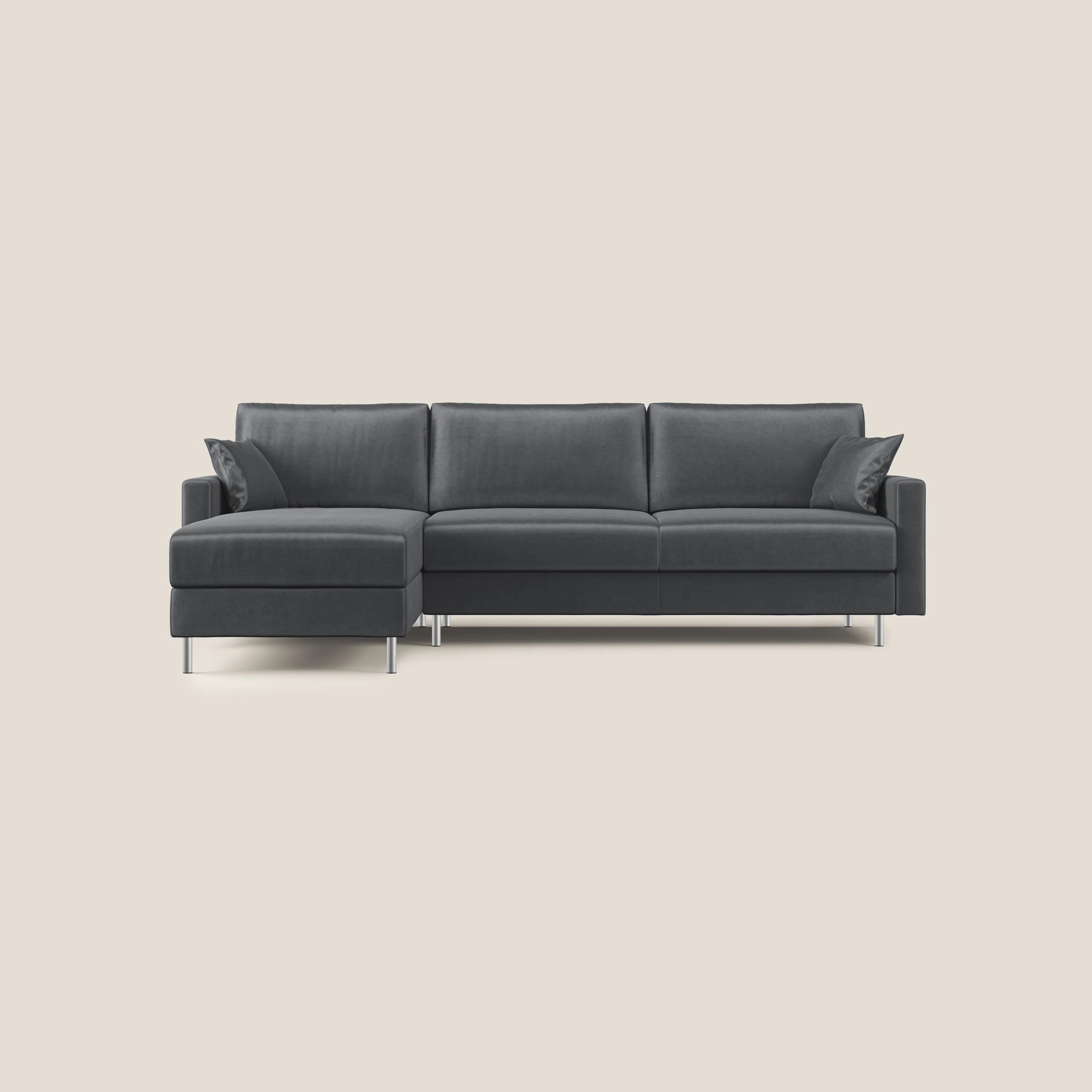Andromeda canapé d'angle convertible en velours doux et imperméable T01 anthracite - Image 11